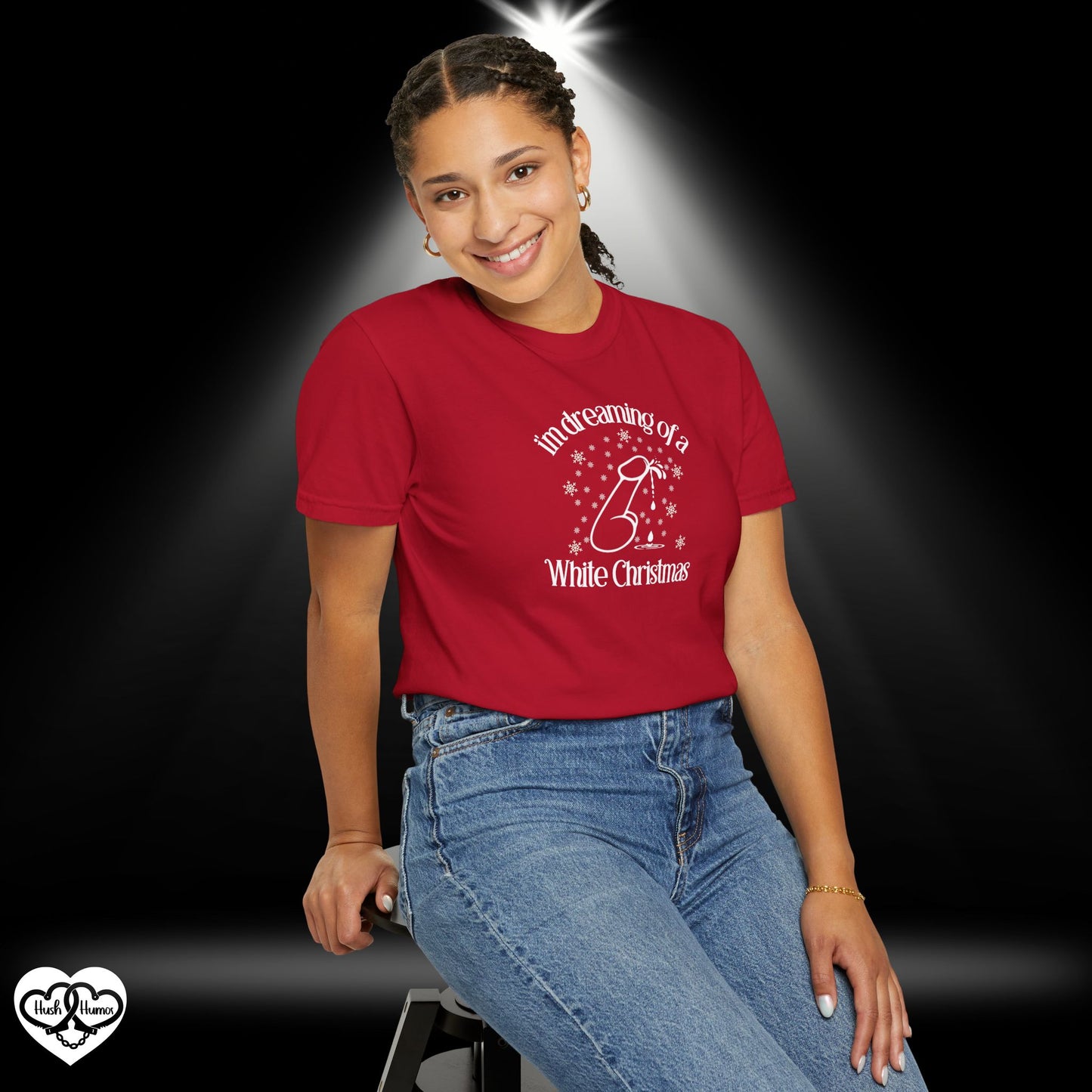 I’m Dreaming of a White Christmas Naughty Shirt – Funny Adult Xmas Tee, Sexy Holiday Party Top