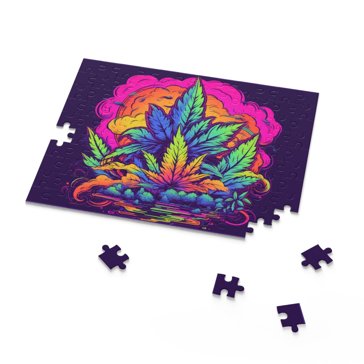 Wild Side Trip – Electric Jungle Puzzle with Neon Burst Fun Adult Activity for Jokers, Tokers, and Smokers gift