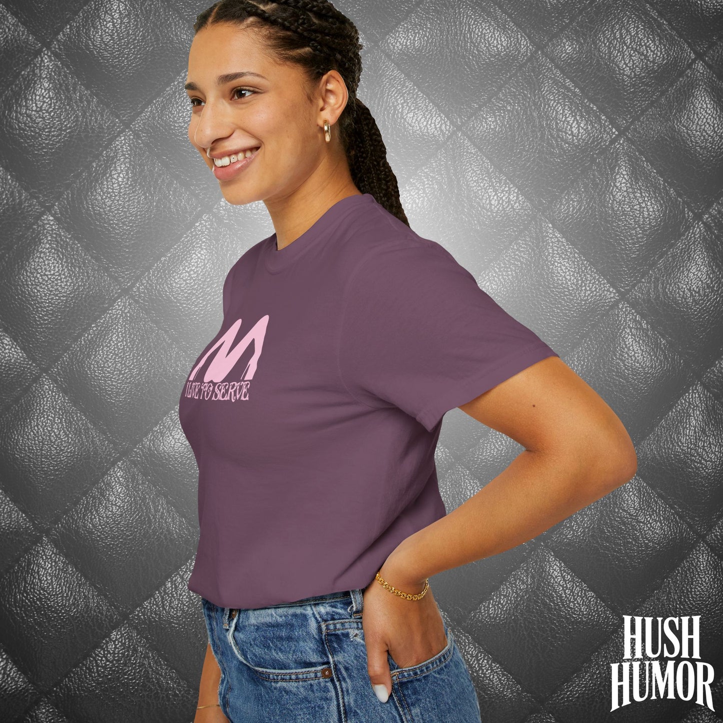 I Live to Serve Submissive T-Shirt | BDSM Kink Shirt for Women Pink graphic tee