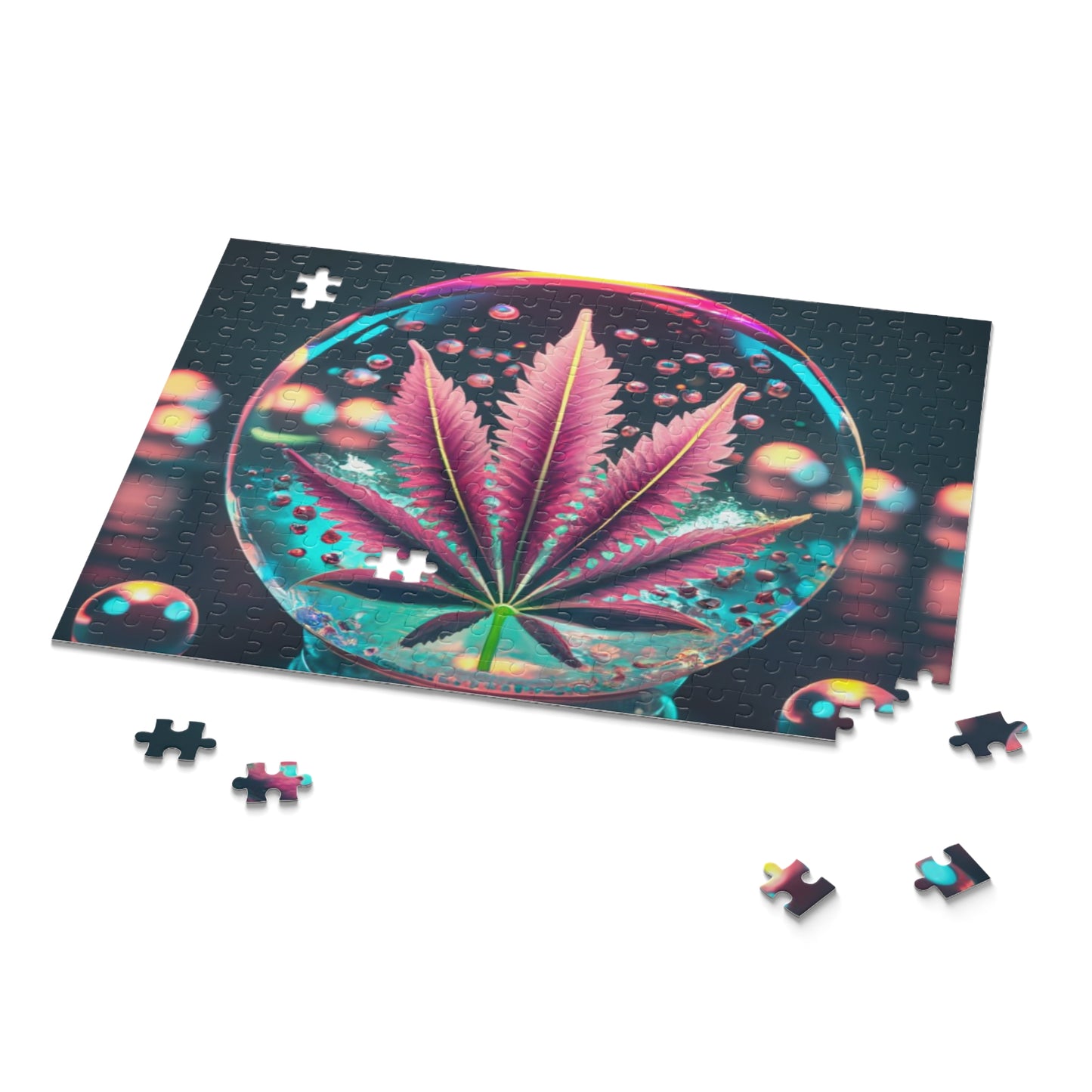 Electric Bloom Puzzle – Neon Crystal Orb Jigsaw Puzzle for adults