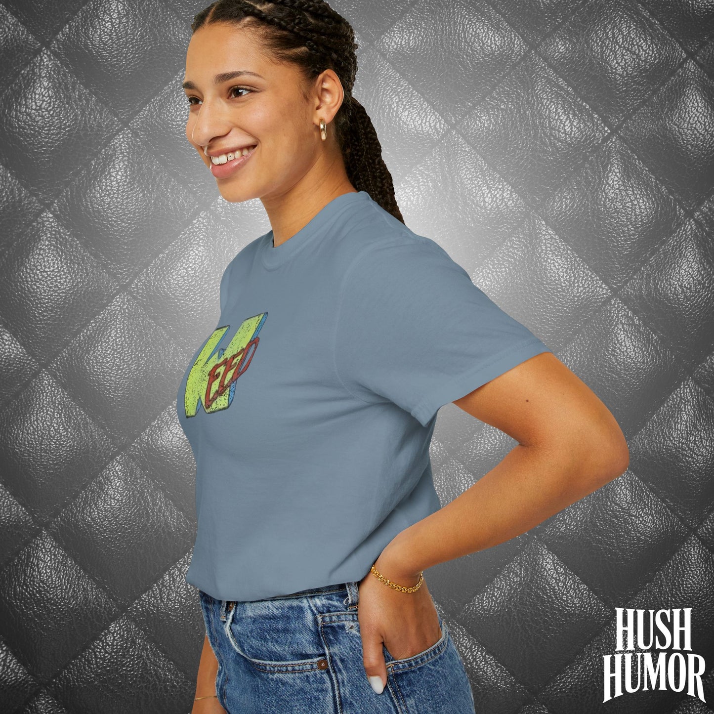 WEED Retro Graphic Tee | Stoner Girl Shirt, Funny Marijuana Meme Gift