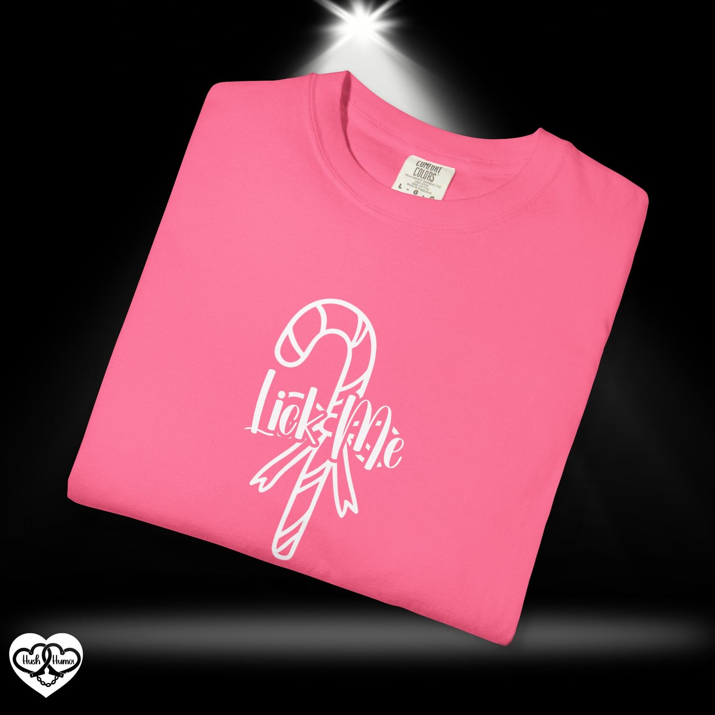 Lick Me Naughty Candy Cane Christmas Tee – Funny Adult NSFW Holiday Party Shirt