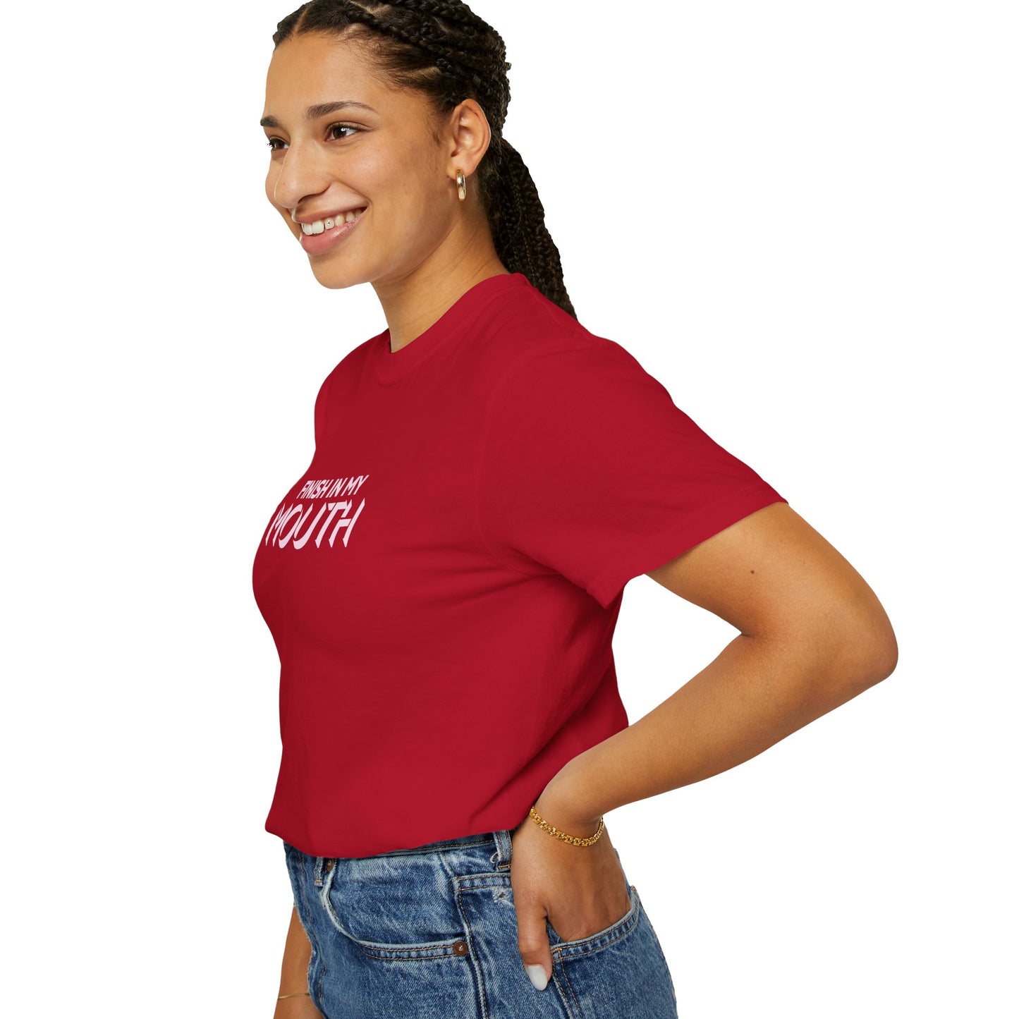 Naughty Shirt – Finish in My Mouth Offensive Hot Wife T-Shirt, NSFW Comfort Colors Pepper Tee
