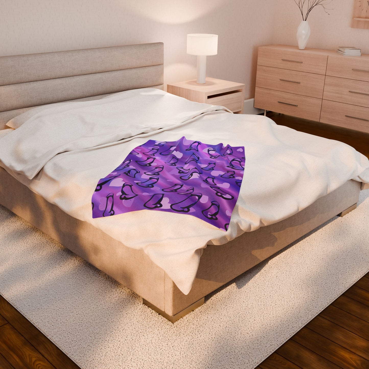 Penis Lover Purple Penis Blanket Gift, Offensive Gag Gift, Rude Adult C*ck Blanket, Naughty Velveteen Plush Blanket