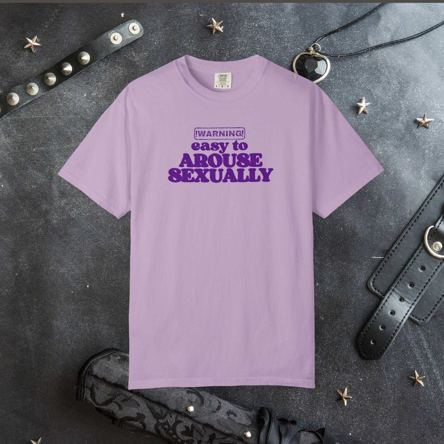 Naughty Girl Sexy T-Shirt – Comfort Colors Hot Wife Tee, Inappropriate NSFW Party Top, Easy to Arouse Unisex Garment-Dyed Shirt