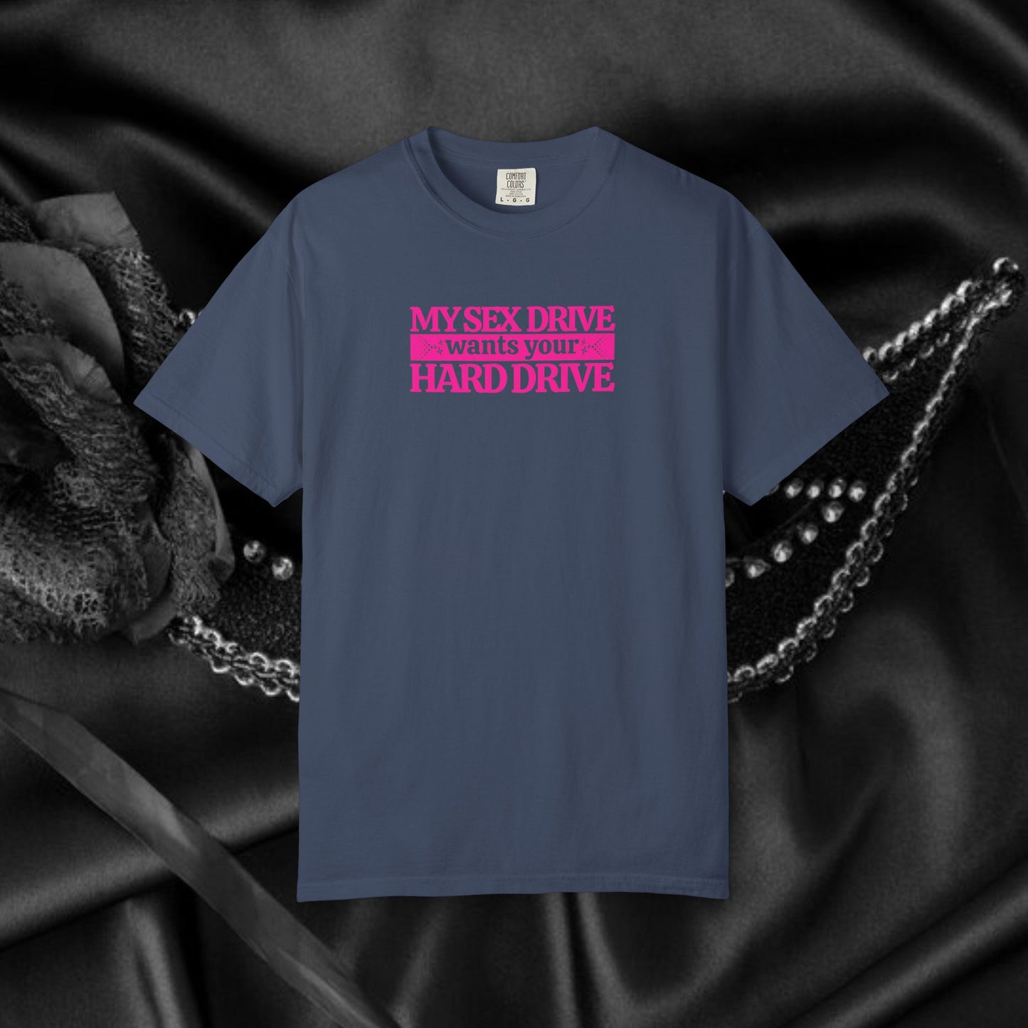 My Sex Drive Wants Your Hard Drive Naughty Women's Shirt – Suggestive Tee, Funny Gift, Sexy Apparel, Playful Party T-Shirt