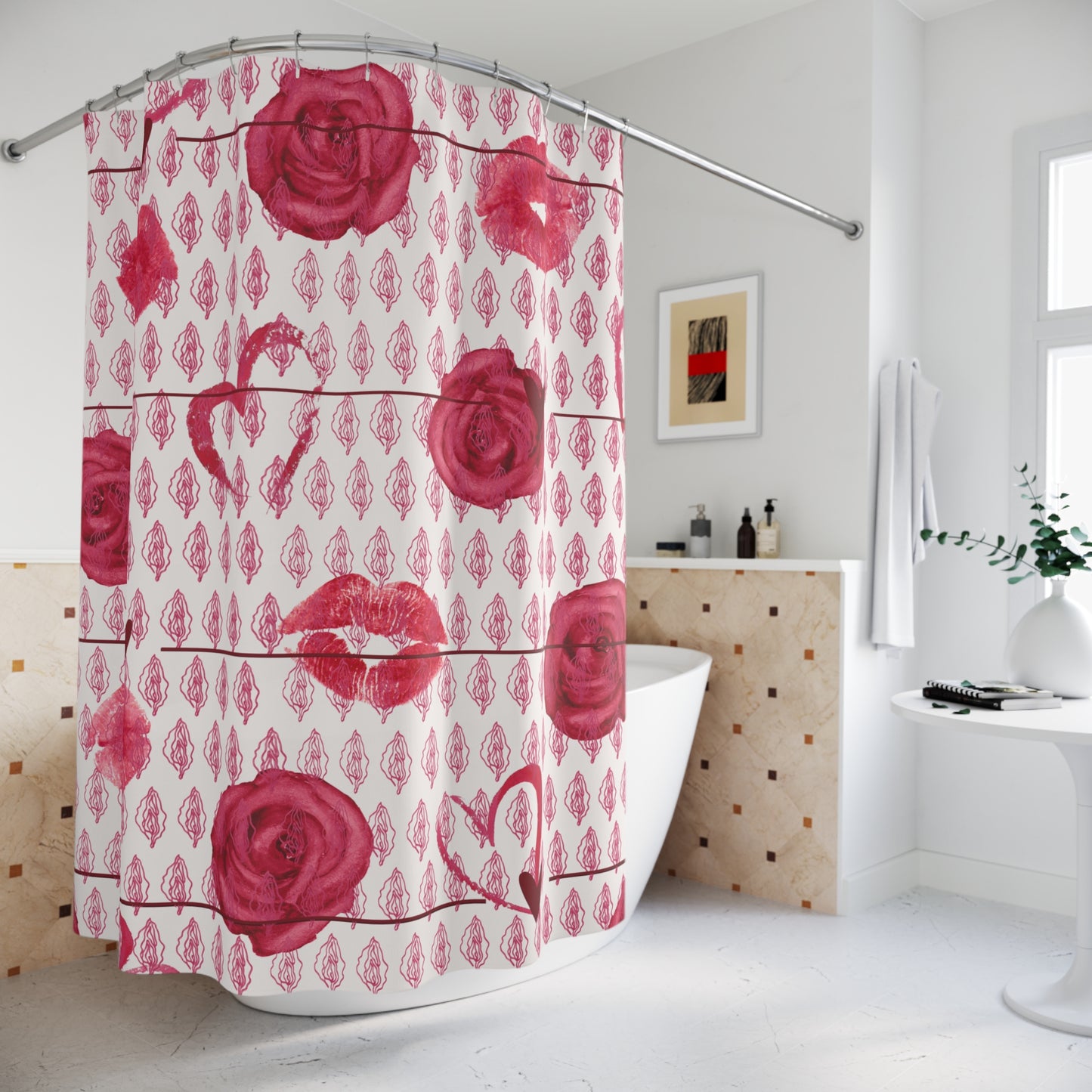 Vagina Shower Curtain, Lesbian Bachelorette Gift, feminist decor, Unique Home Decor