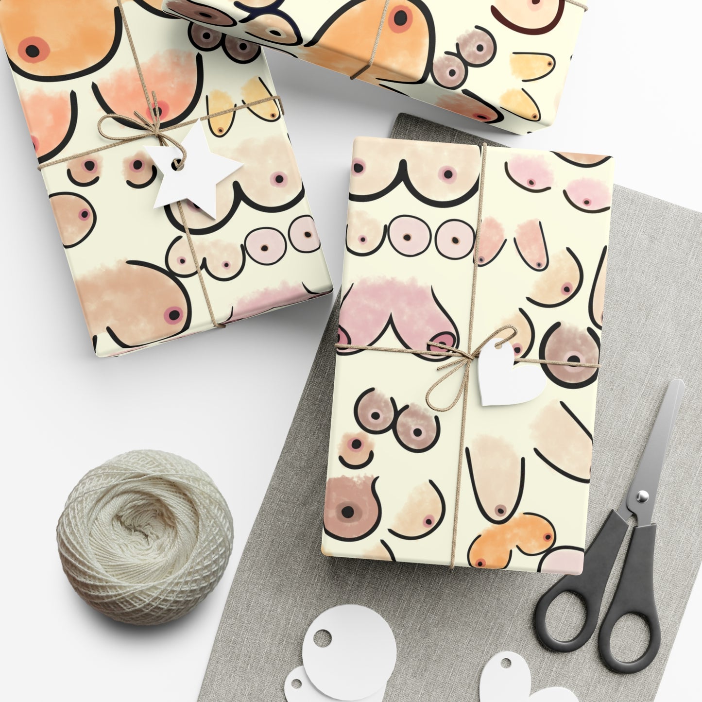 Gift Wrap Paper Boobies Naughty Adult Humor Tits Wrapping Paper