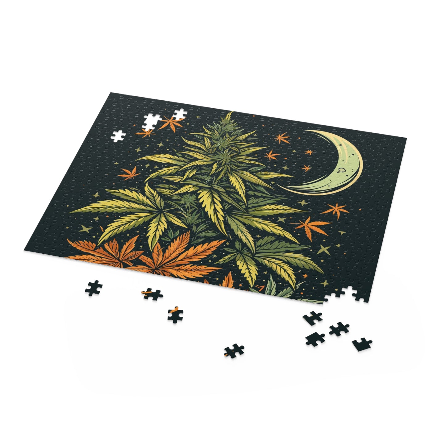 Night Trip Puzzle – Moody Moon Jigsaw with Psychedelic Forest Vibes | Gift for Dreamers & Rebels