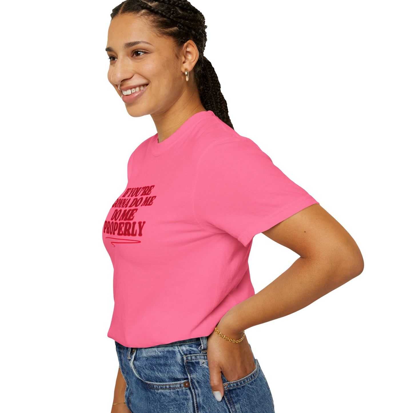 Do Me Properly Please T-Shirt – Funny BDSM FEMdom Gift Unisex Garment-Dyed Pepper Tee