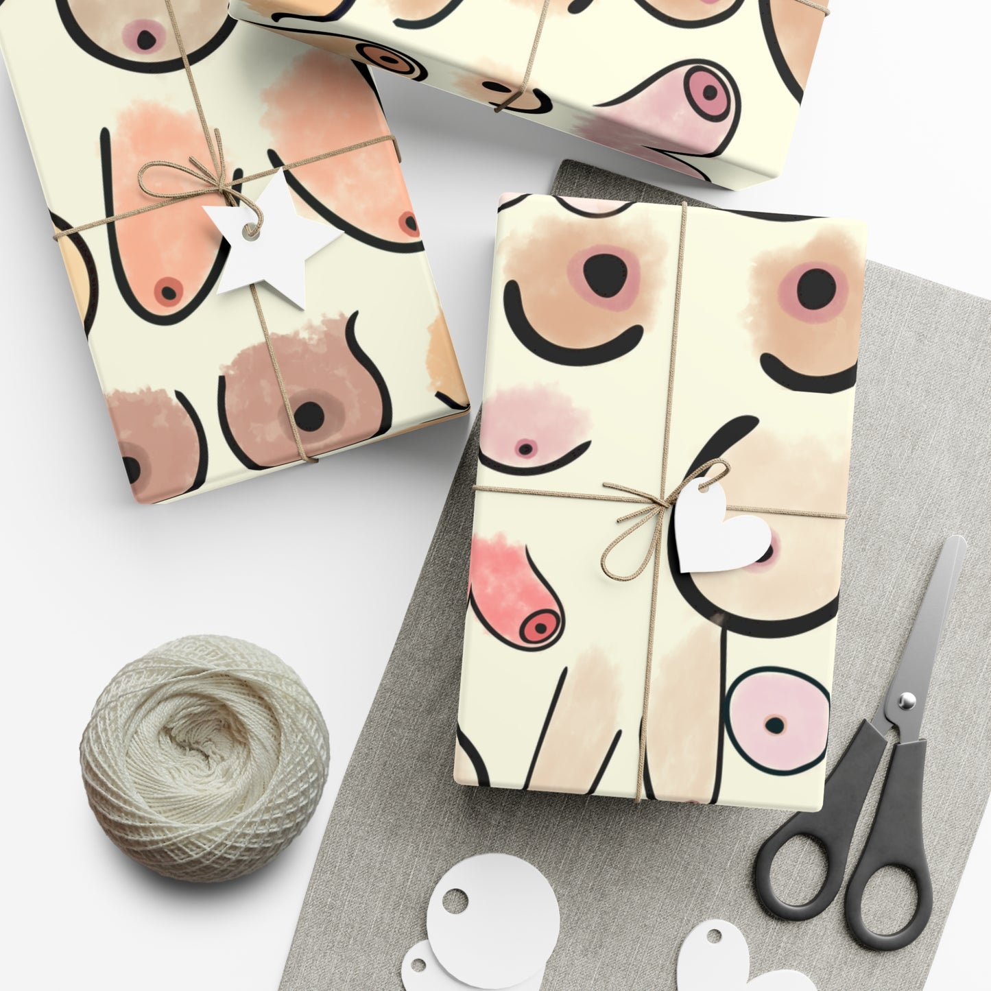 Gift Wrap Paper Boobies Naughty Adult Humor Tits Wrapping Paper