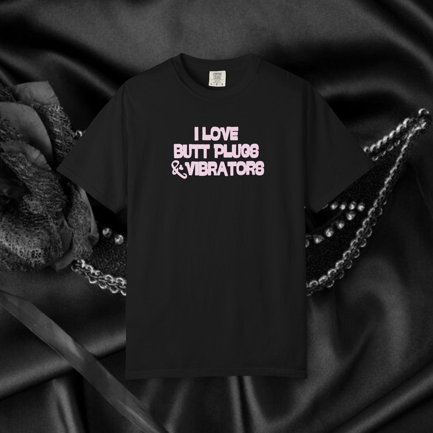 Naughty Women's Comfort Colors T-shirt, Funny Butt Plug & Vibrator Tee, Risque Party Apparel