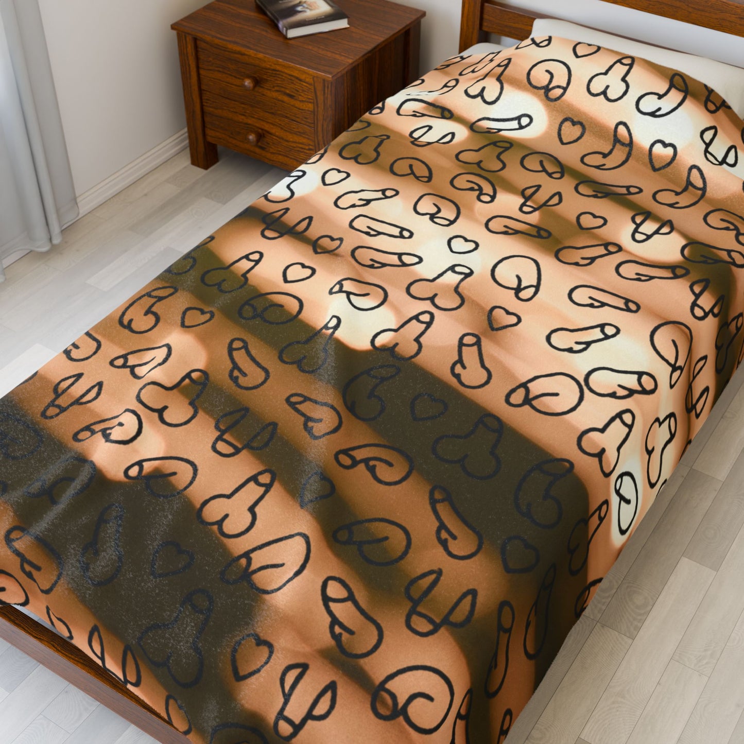 Sandy Dunes Beach Vibe Penis Plush Blanket, Humorous Gift, Cozy D*ck Blanket, Gag Gift, Naughty Willy Velveteen Blanket