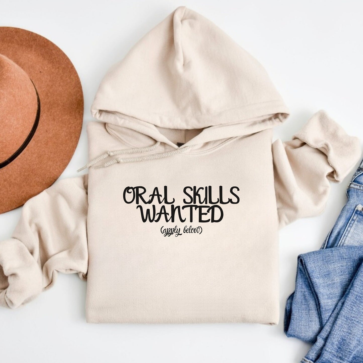 Funny Graphic Sweatshirt – Oral Skills Wanted Apply Below | Naughty Gift for Her | Dirty Birthday, Anniversary, or Holiday Gift for Kinky Women