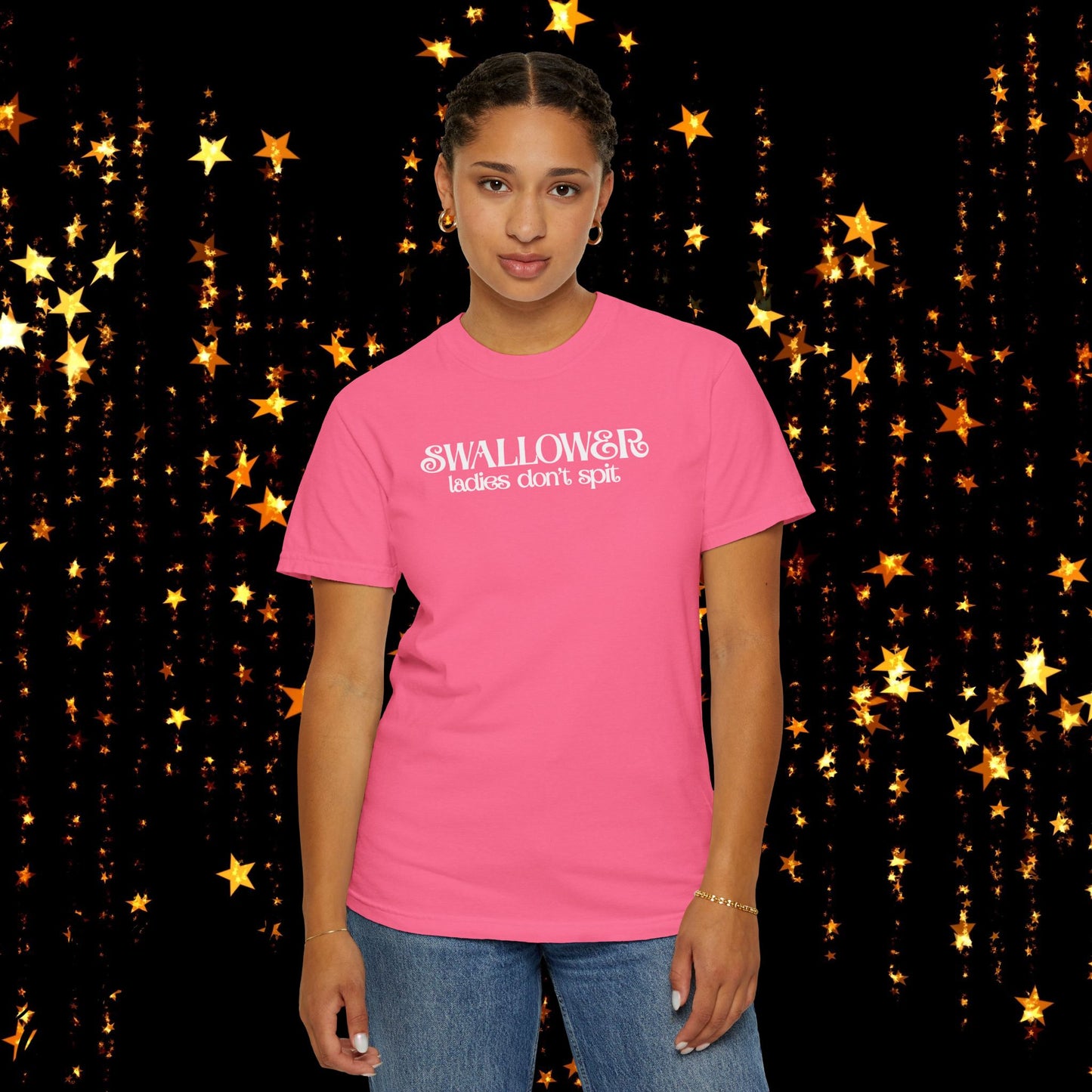 Naughty Swallower T-Shirt – Funny Oral Sex Tee for Women – Dirty Adult Humor Gift