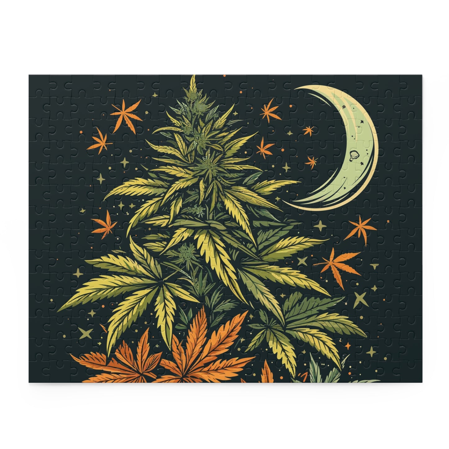 Night Trip Puzzle – Moody Moon Jigsaw with Psychedelic Forest Vibes | Gift for Dreamers & Rebels