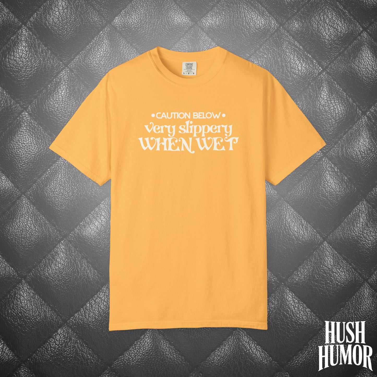 Slippery When Wet T-Shirt | Funny Dirty Girl Graphic Tee | Inappropriate Sex Humor Shirt for Women | Adult Sarcastic NSFW Shirt
