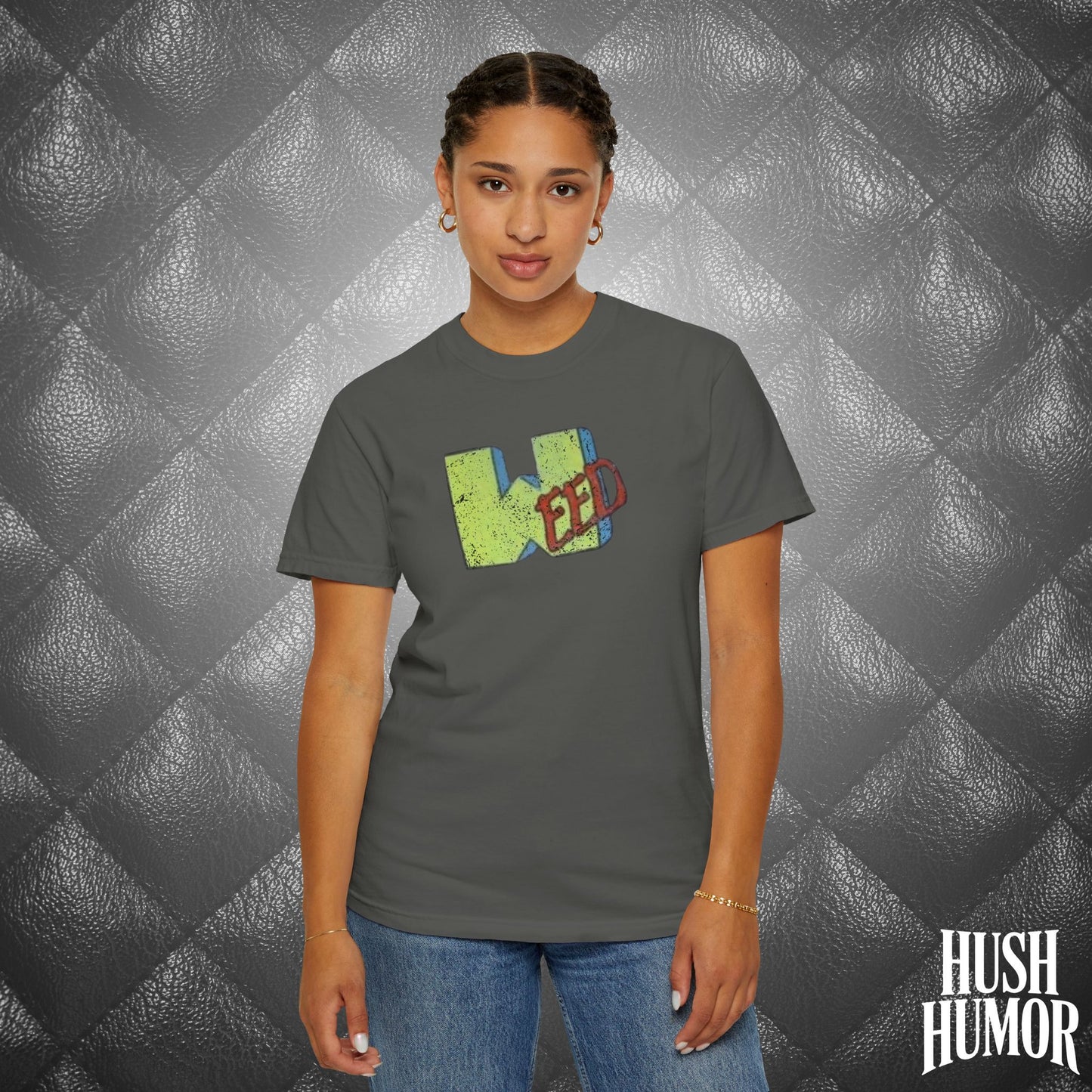 WEED Retro Graphic Tee | Stoner Girl Shirt, Funny Marijuana Meme Gift