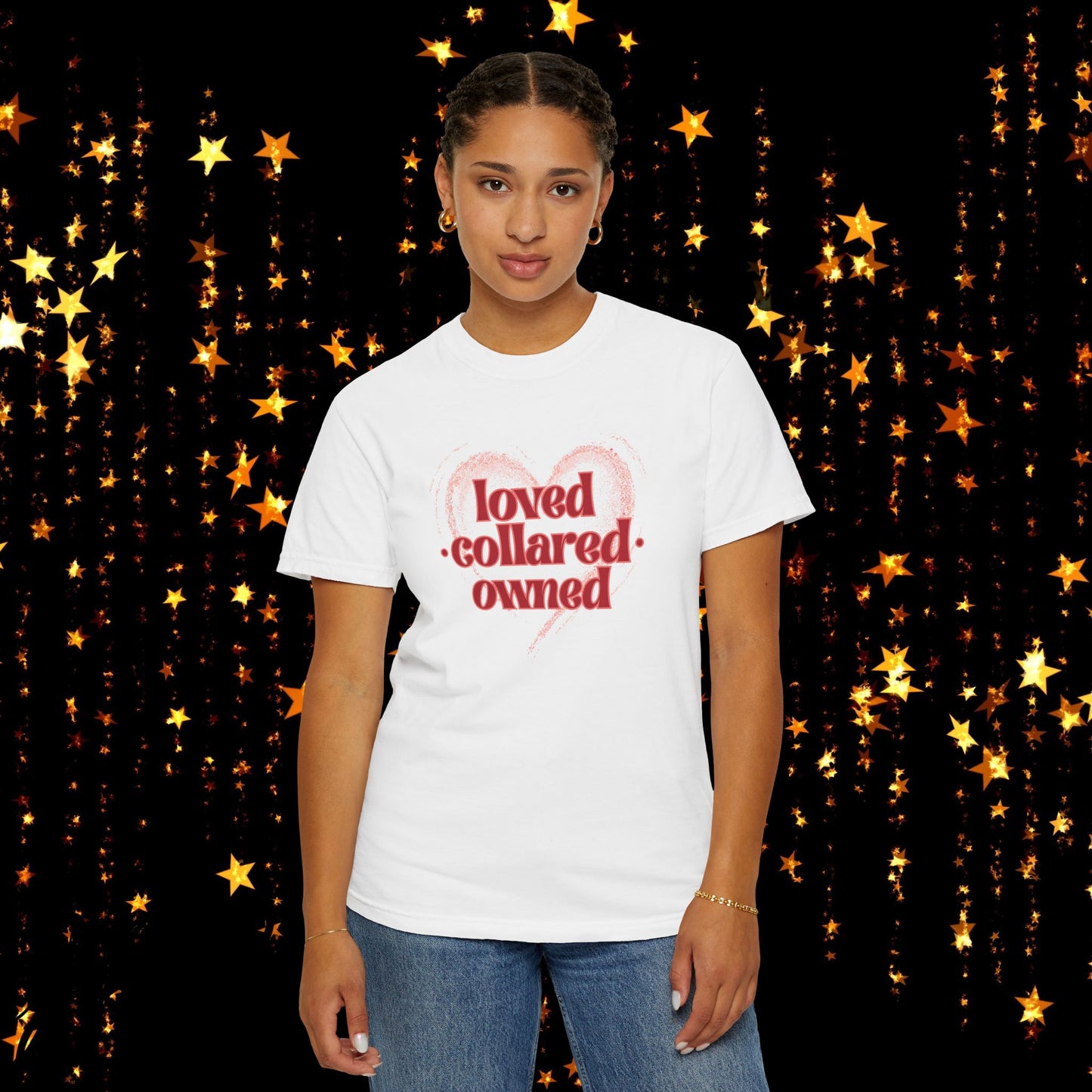 BDSM apparel Loved Collared Owned Submissive T-shirt, Submissive Wife kinky gift