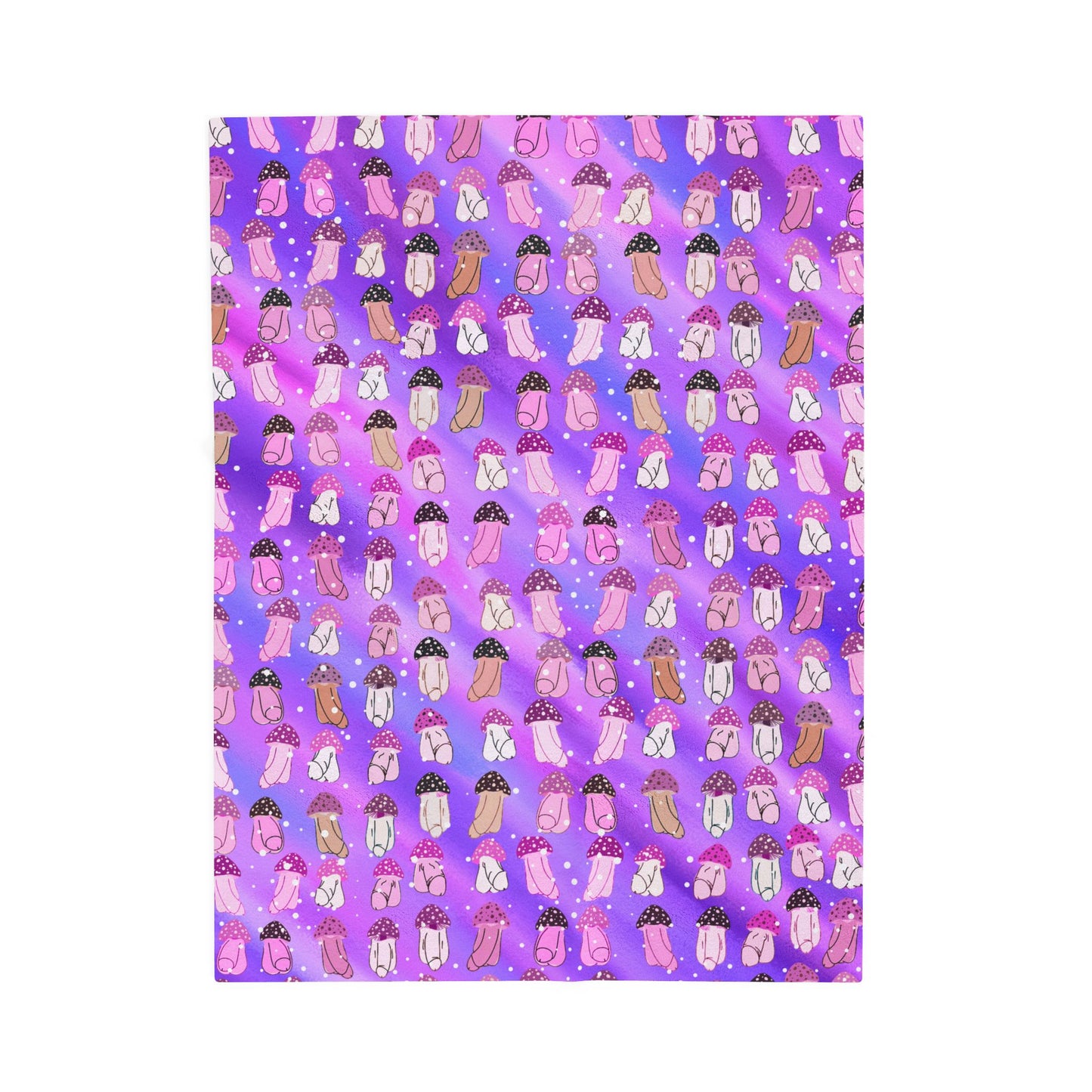 Mushroom Penis Purple Sofa Blanket | Offensive Adult Gag Gift | Rude C*ck Blanket