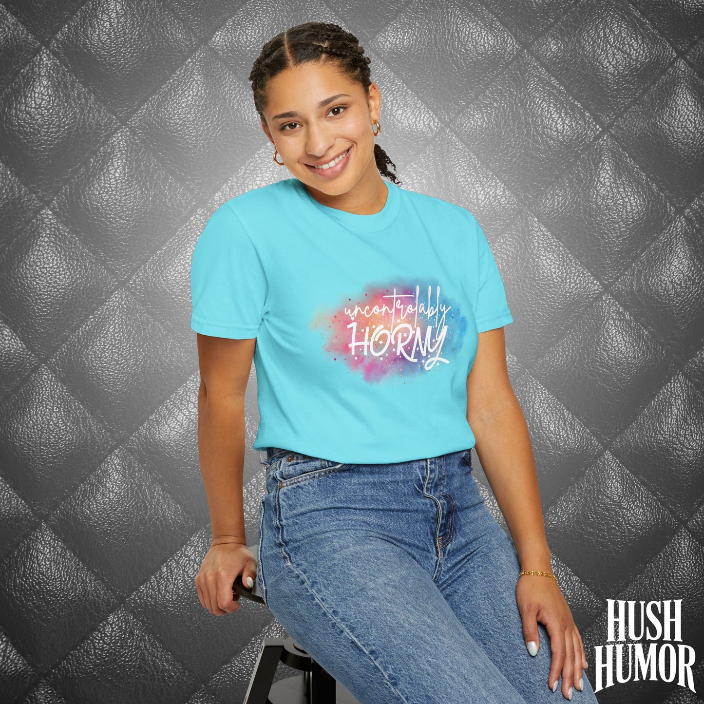Uncontrollably Horny Shirt – Dirty Comfort Colors Tee for Hot Wife, Funny NSFW Party T-Shirt