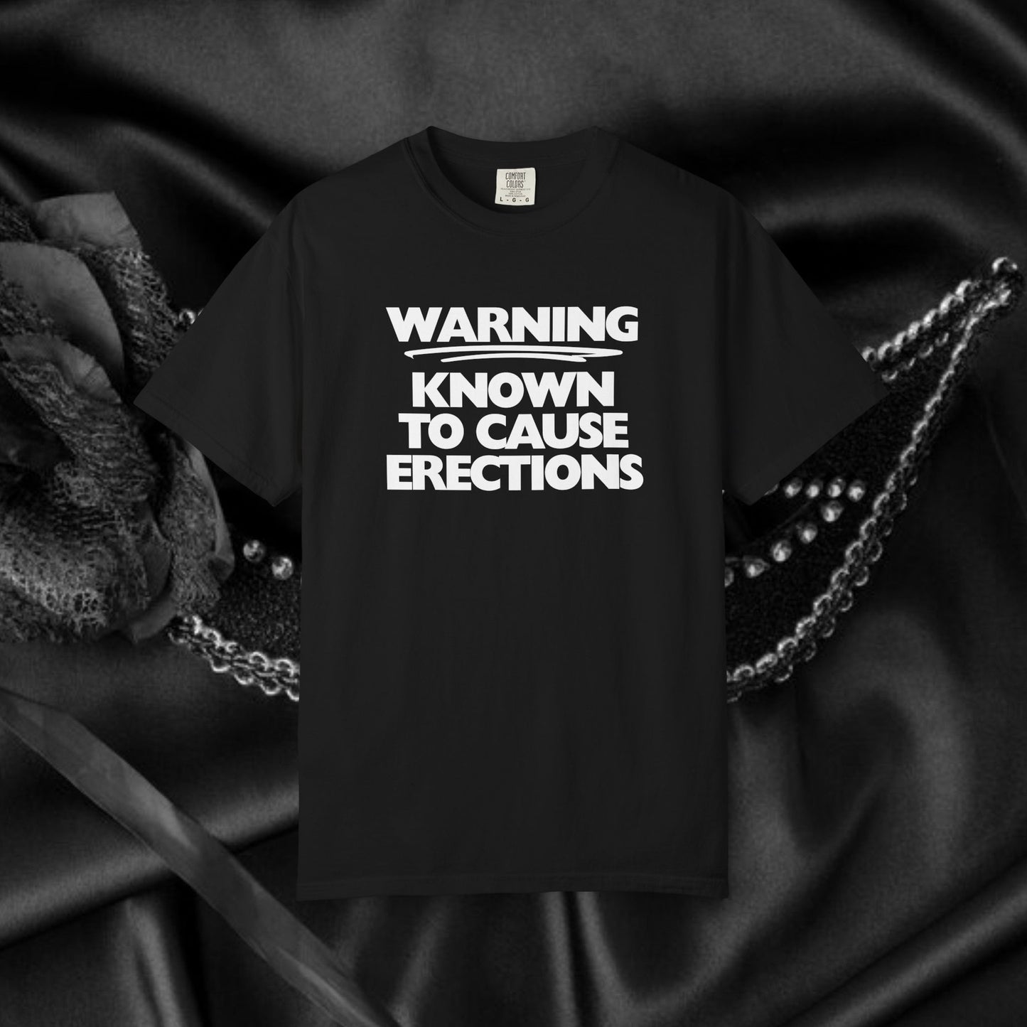 Naughty Shirt – WARNING Known to Cause Erections Adult Garment-Dyed Comfort Colors Tee