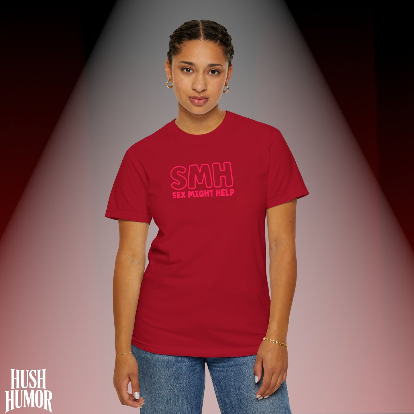 SMH Sex Might Help T-Shirt | Funny Comfort Colors Bold Statement Tee | Inappropriate Concert Shirt for Naughty Women | Festival Summer Top
