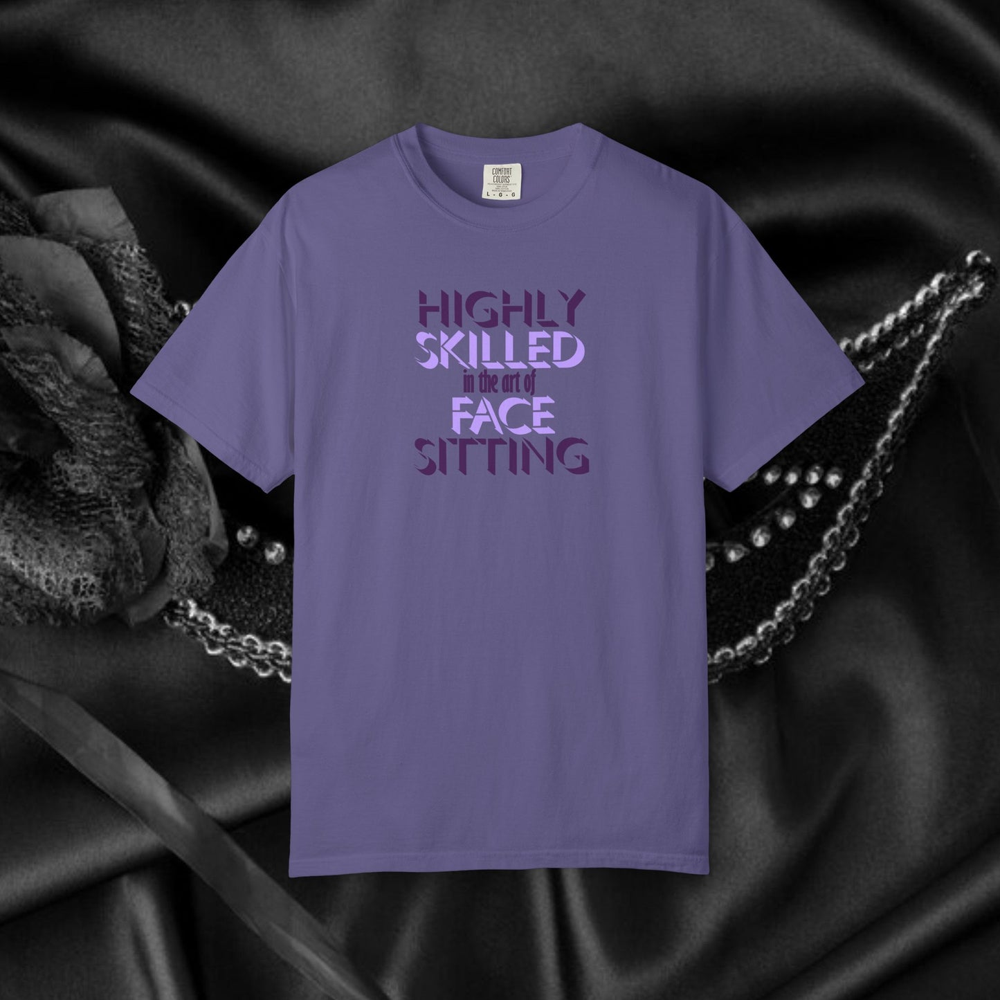Naughty Women Face Sitting T-Shirt – Funny FEMdom Oral Sex NSFW Unisex Garment-Dyed Tee
