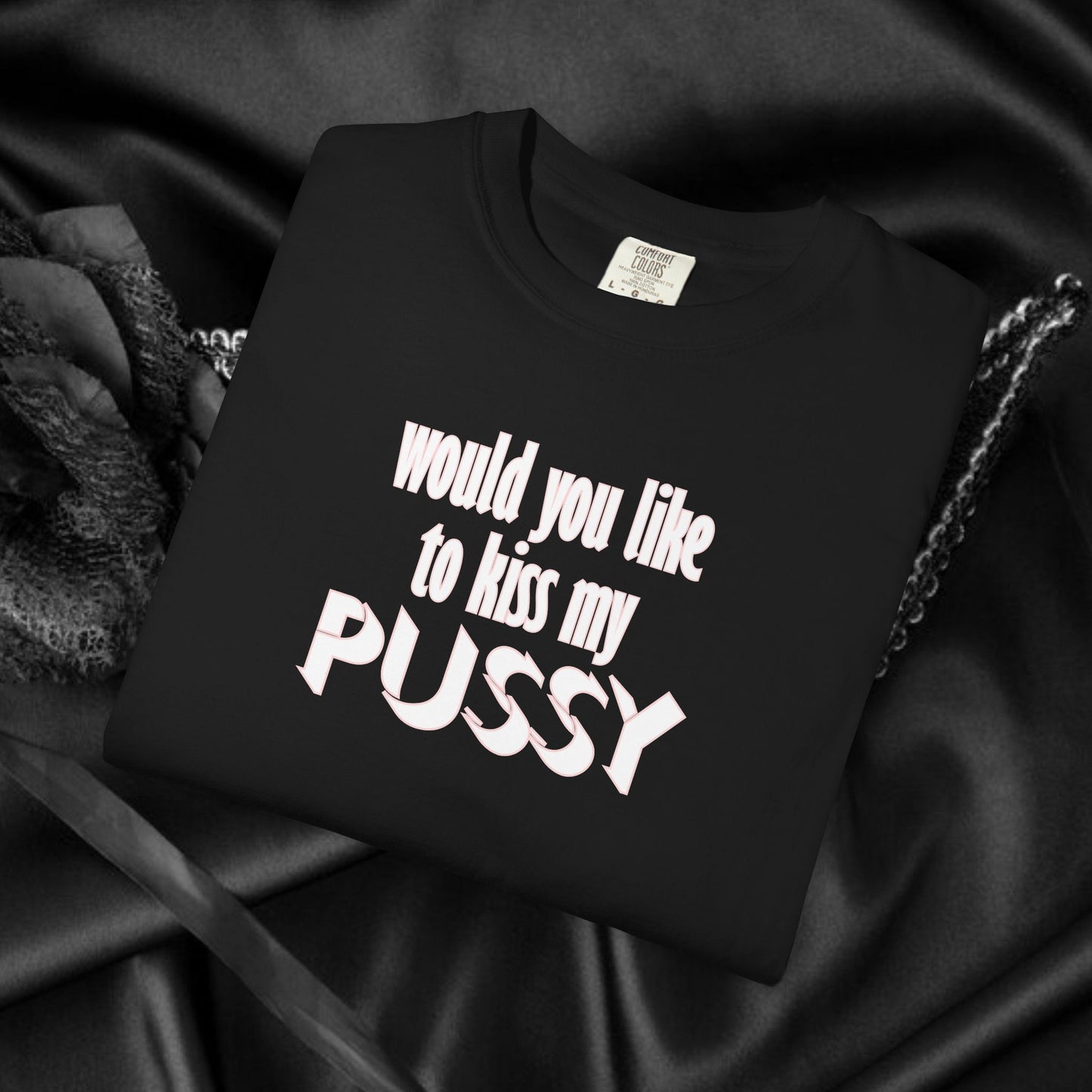 Would you like to kiss My Psssy T-Shirt, Inappropriate tshirt, NSFW Comfort Color Pepper tee