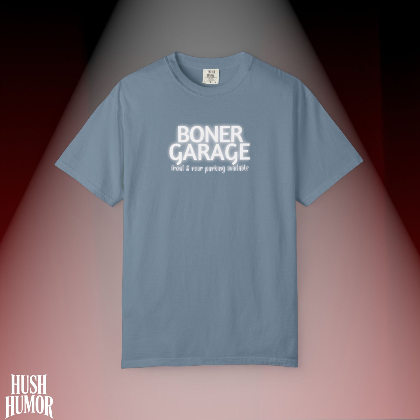 Boner Garage T-Shirt | Funny Naughty Graphic Tee for Women | Raunchy Dirty Suggestive Shirt | NSFW Inappropriate Sex Humor Shirt