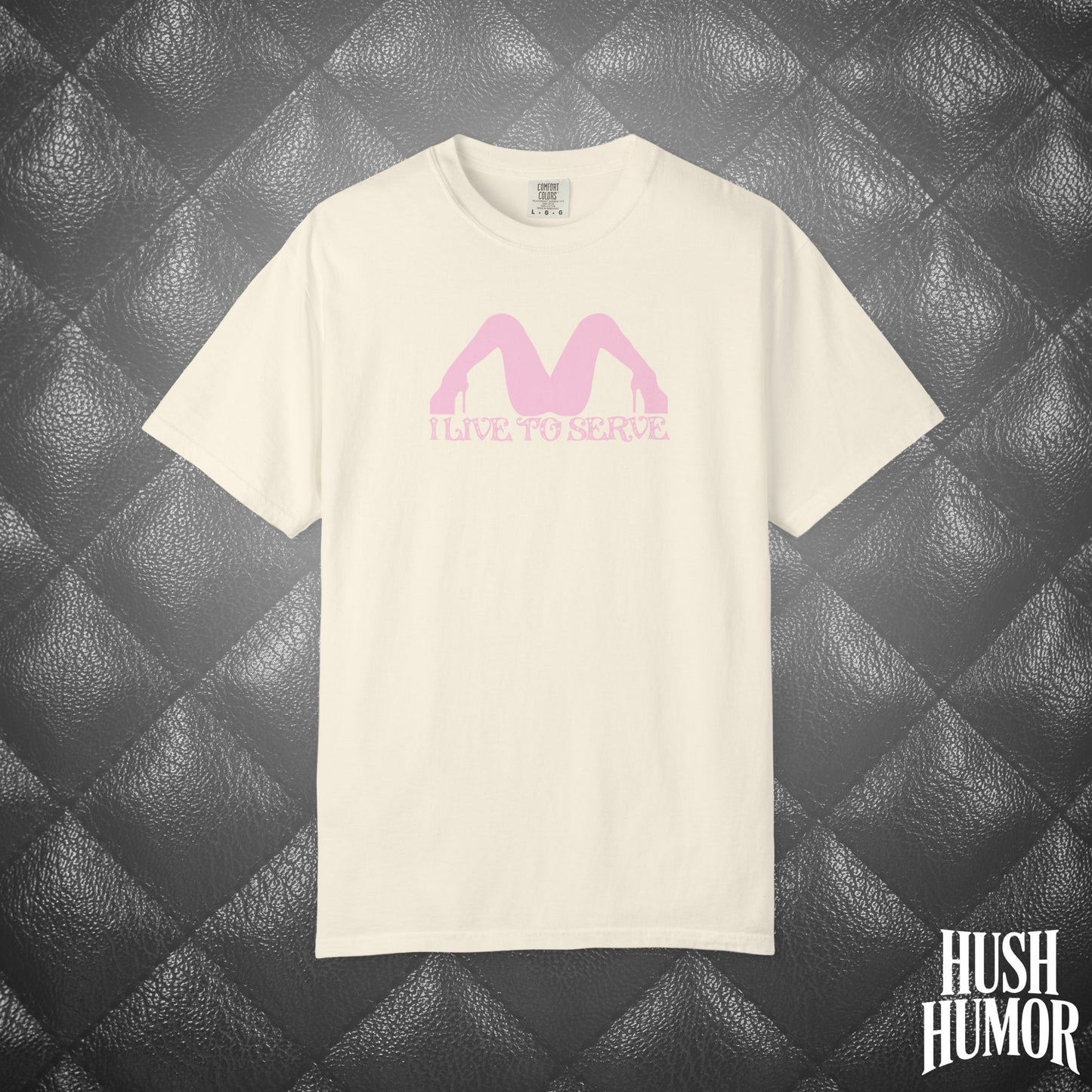 I Live to Serve Submissive T-Shirt | BDSM Kink Shirt for Women Pink graphic tee
