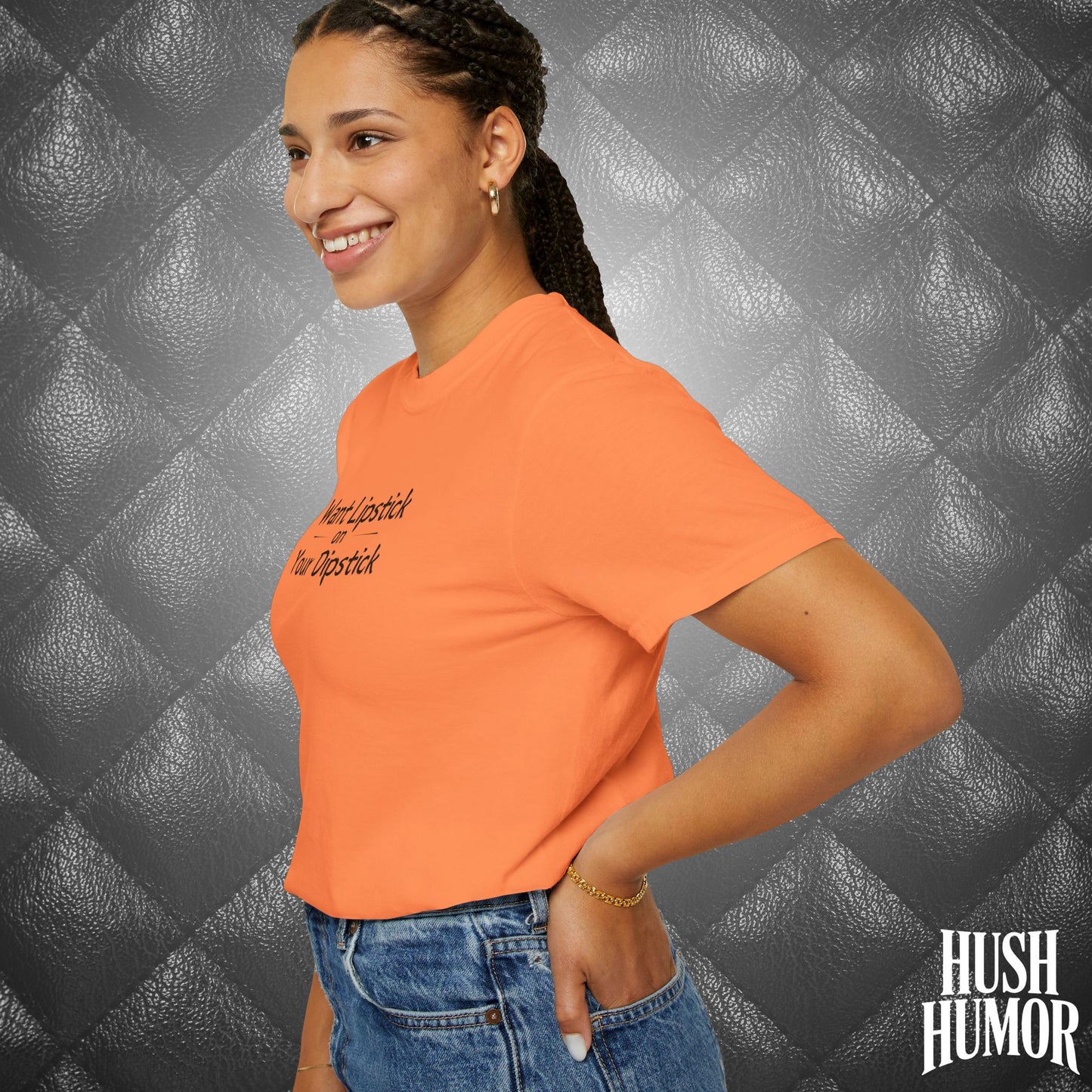 Lipstick on Your Dipstick T-Shirt | Naughty fun Oral Skils Tee for Women | Dirty Funny Sex Shirt | Inappropriate Bold Adult Party Apparel