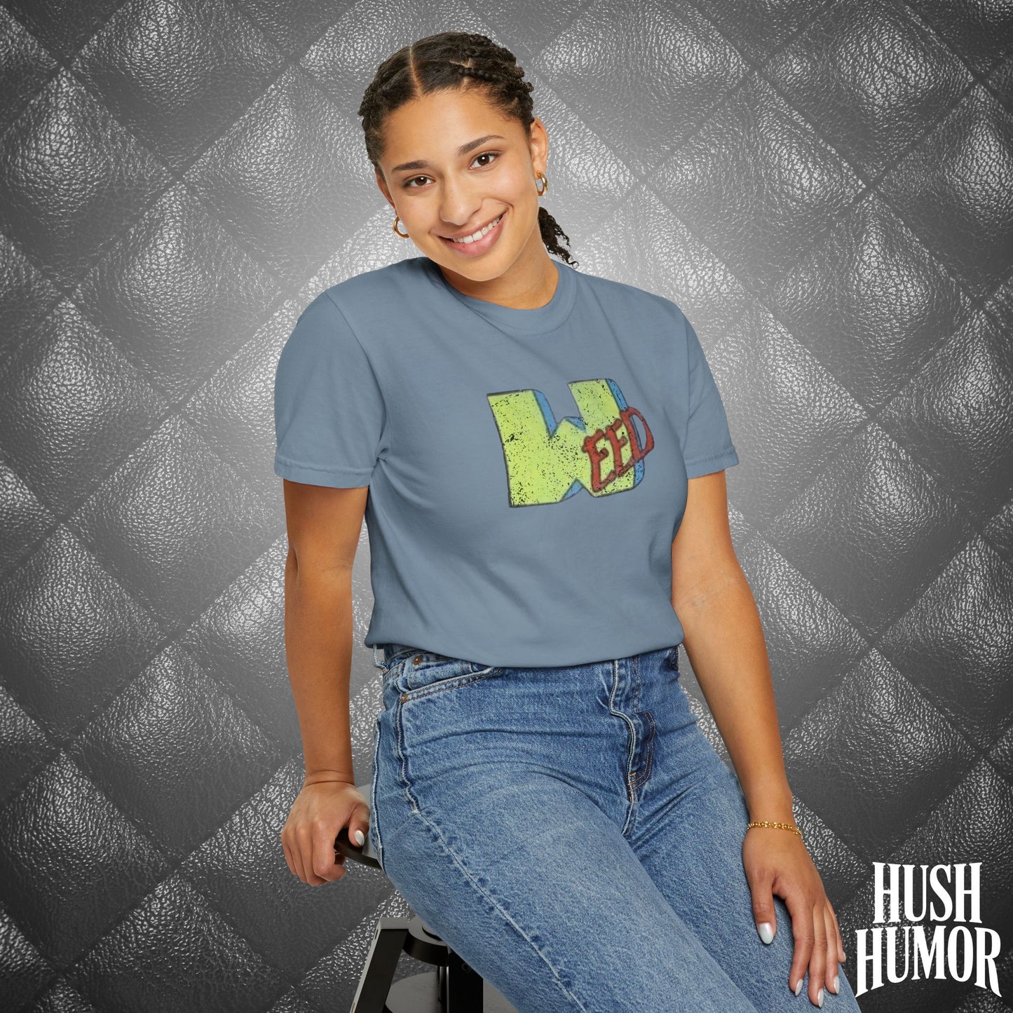 WEED Retro Graphic Tee | Stoner Girl Shirt, Funny Marijuana Meme Gift