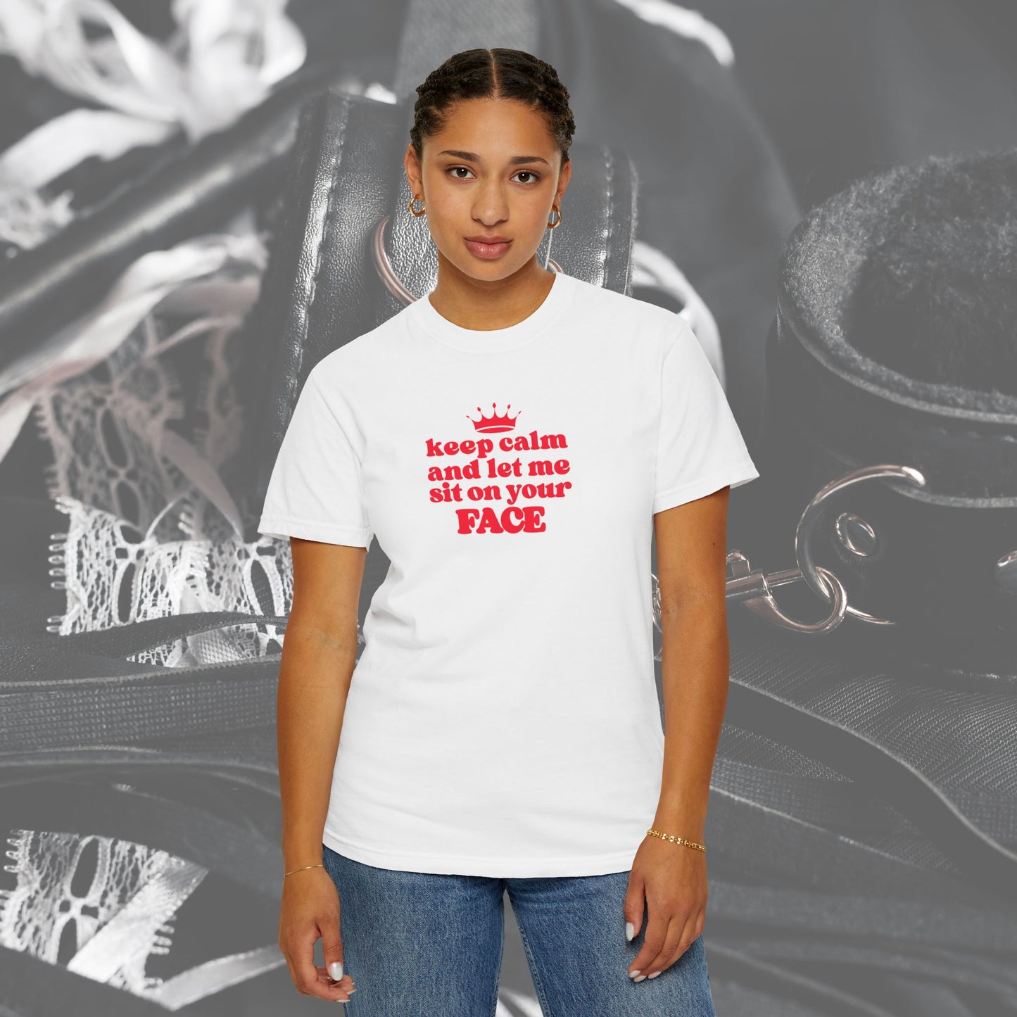 Naughty Face Sitting T-Shirt, Women's Sexy Tee, Inappropriate Party Shirt, Crude NSFW Summer Sexy Tee, Offensive Adult Dirty Humor Tee