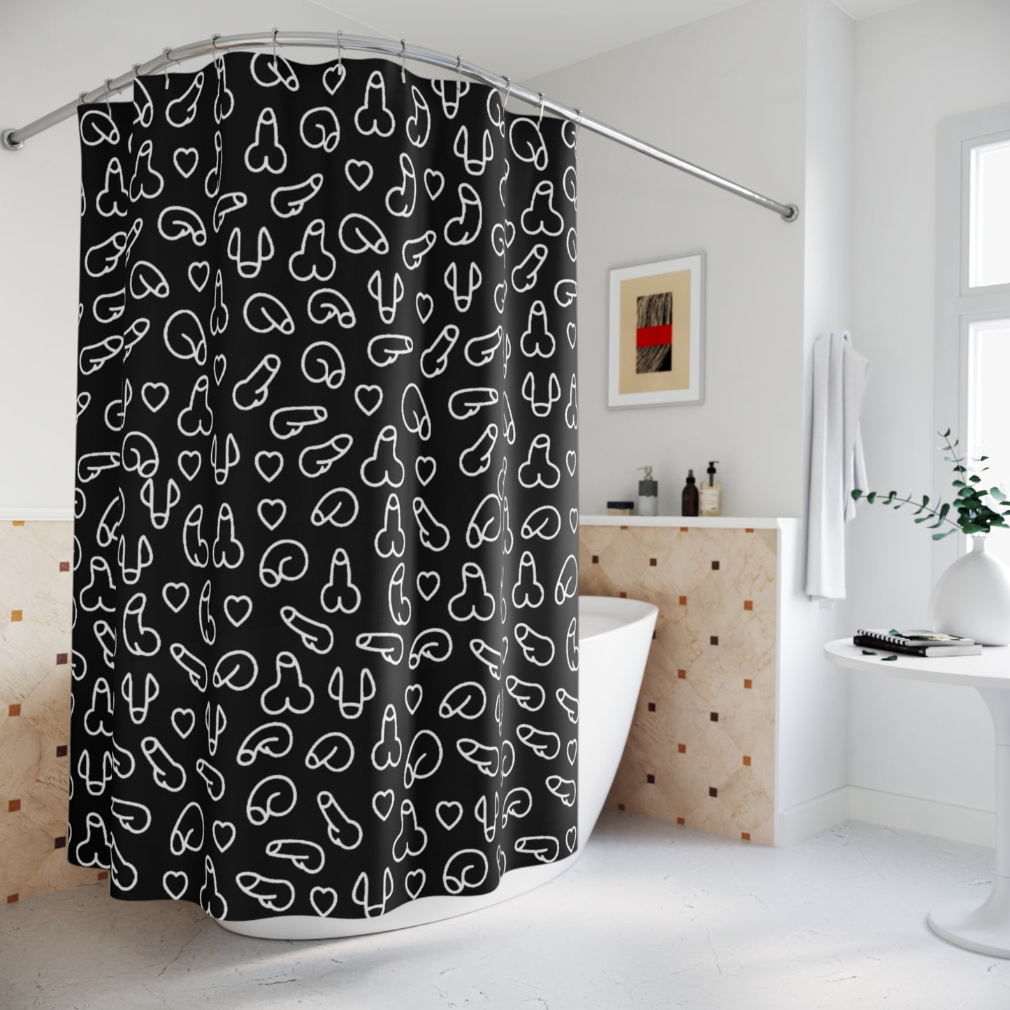 Penis shower curtain Naughty Sexy Aesthetic Shower Curtain, Modern Bathroom Decor