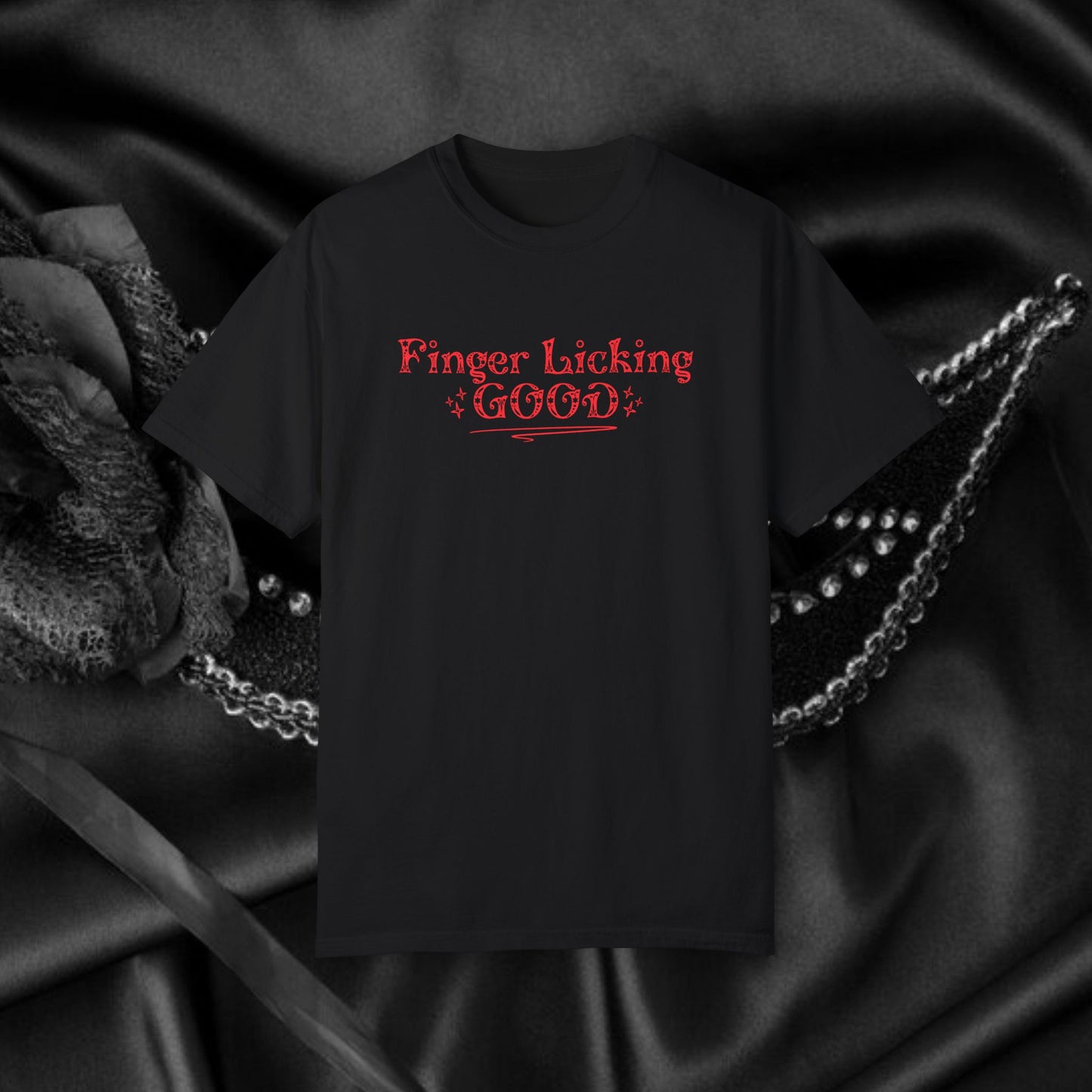 Finger Licking Good Naughty Women’s T-Shirt – Funny Comfort Colors Tee, Inappropriate Adult Humor Gift