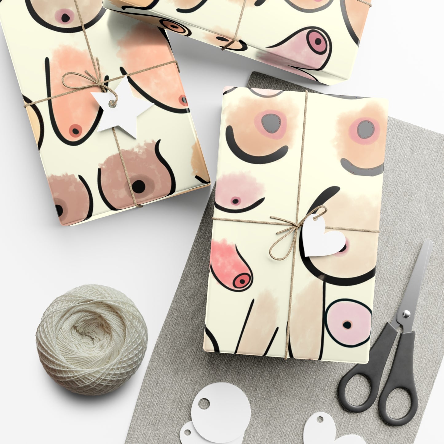 Gift Wrap Paper Boobies Naughty Adult Humor Tits Wrapping Paper