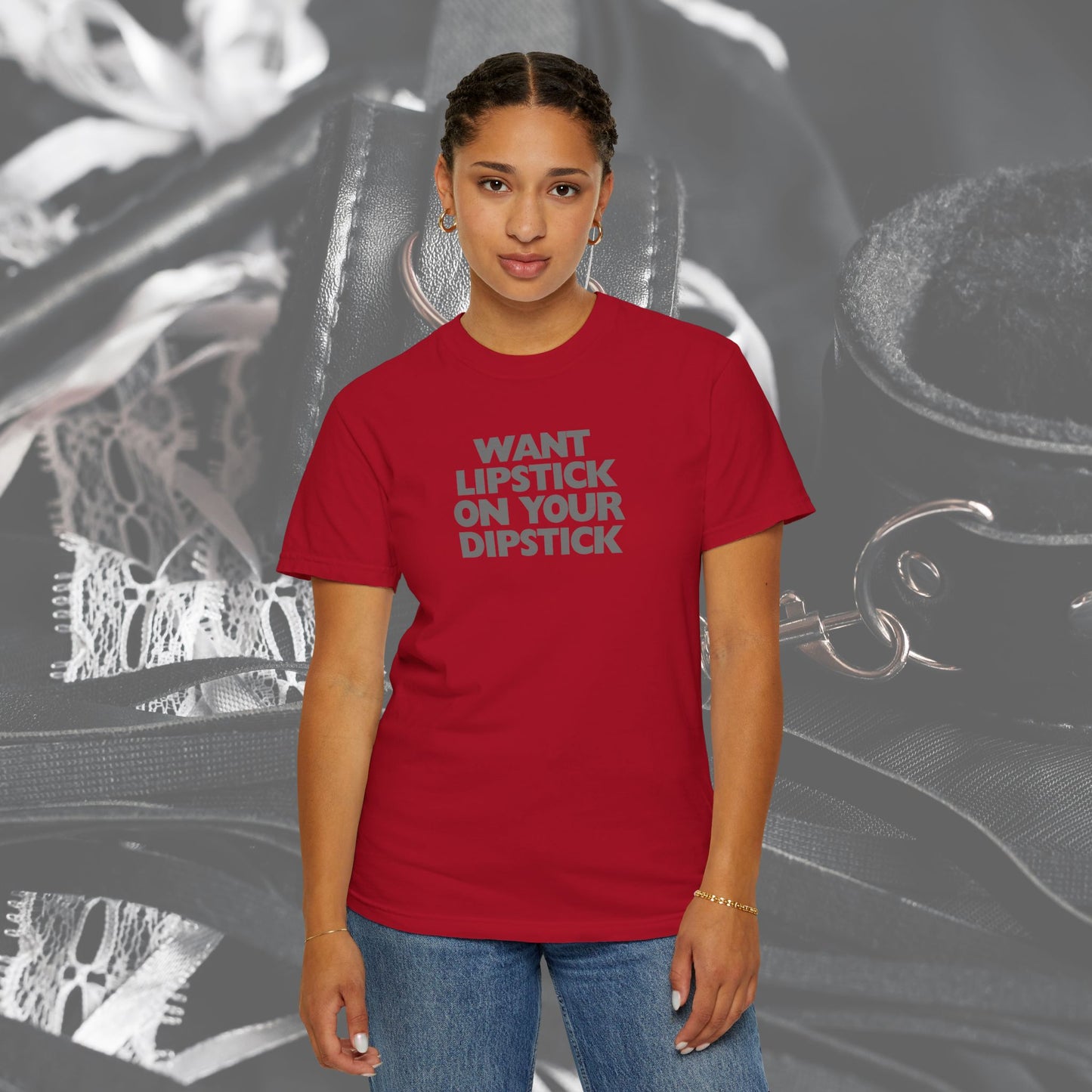Lipstick on Your Dipstick Shocking Dirty T-shirt for Women, FEMdom gift, Funny Adult Gift