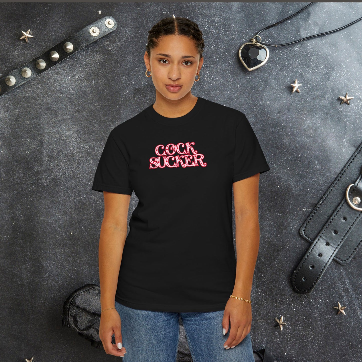 C*ck Sucker Naughty Girl Sex T-Shirt – Sexy Offensive Ladies Comfort Colors® Tee, Hot Wife Shirt, Inappropriate NSFW Top