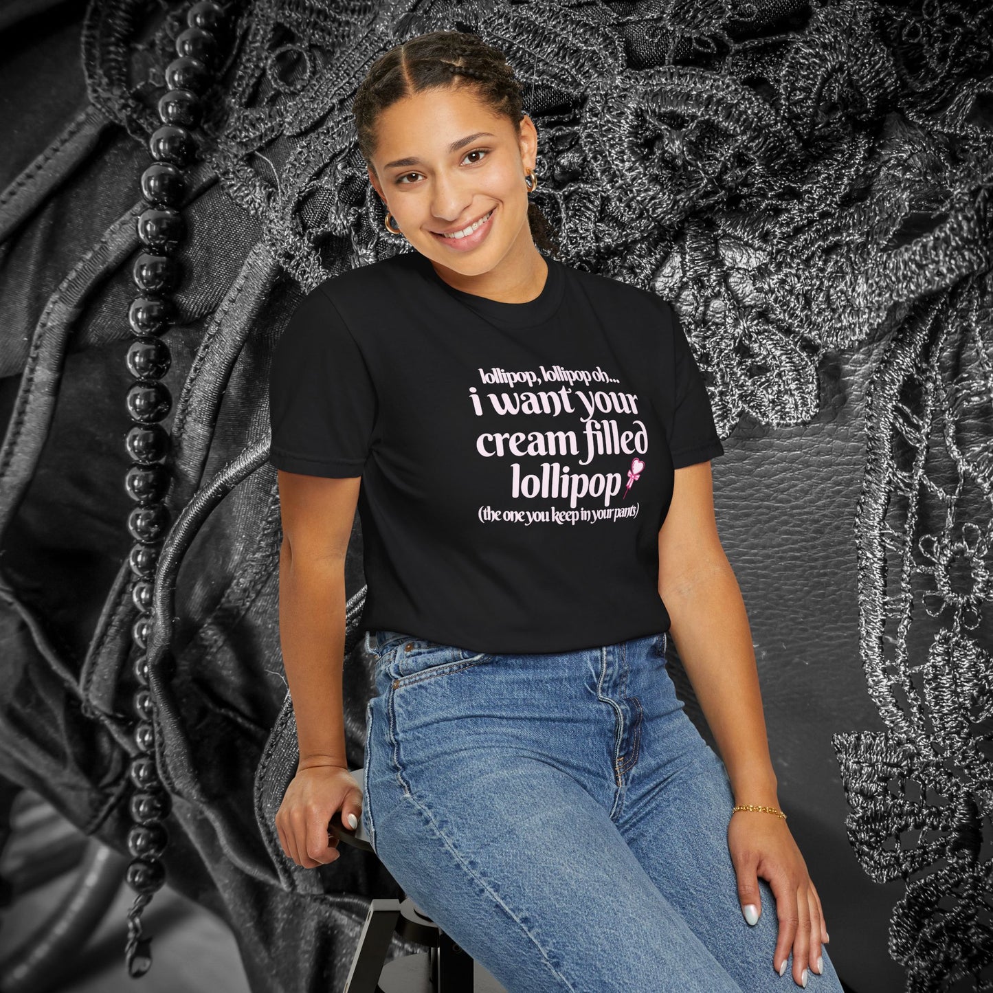 Sexually suggestive lollipop T-shirt, funny innuendo gift for hot wife, hot girl summer outfit, sexy party apparel