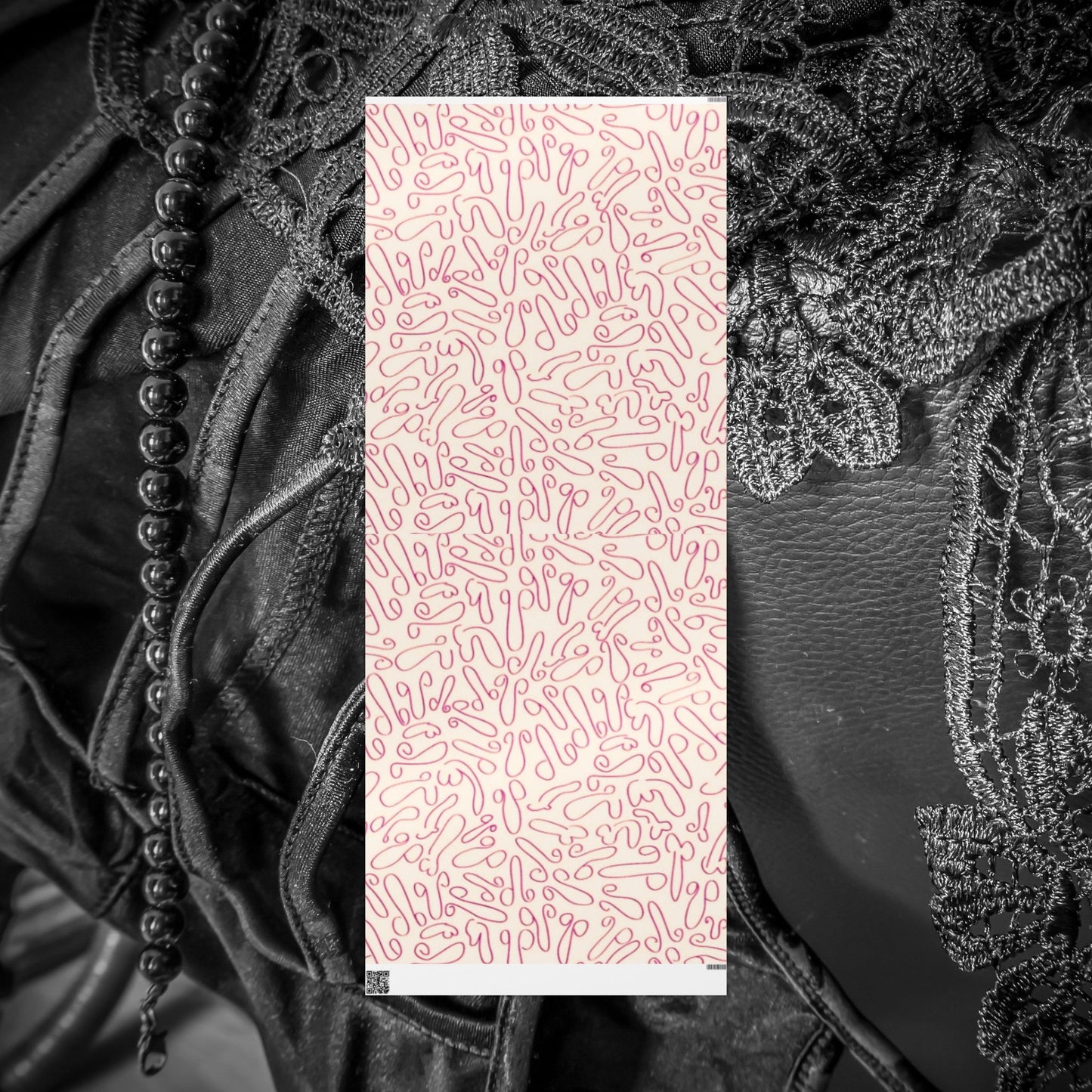 Hand drawn chic penis gift wrap for Birthdays, Holidays, Bachelorettes, Adult Naughty Paper