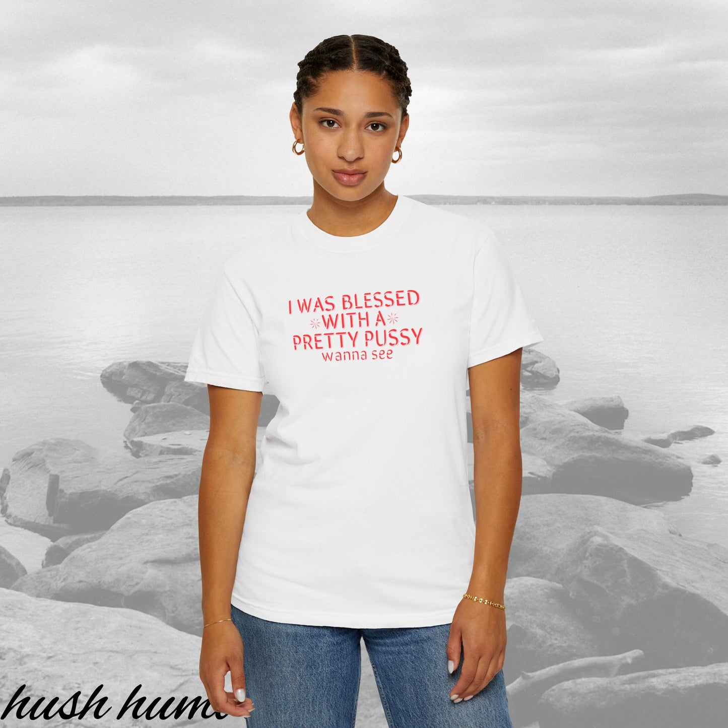 I Was Blessed With a Pretty P*ssy T-Shirt – Naughty Girl P*ssy Power MILF Shirt, Adult Humor Party Tee