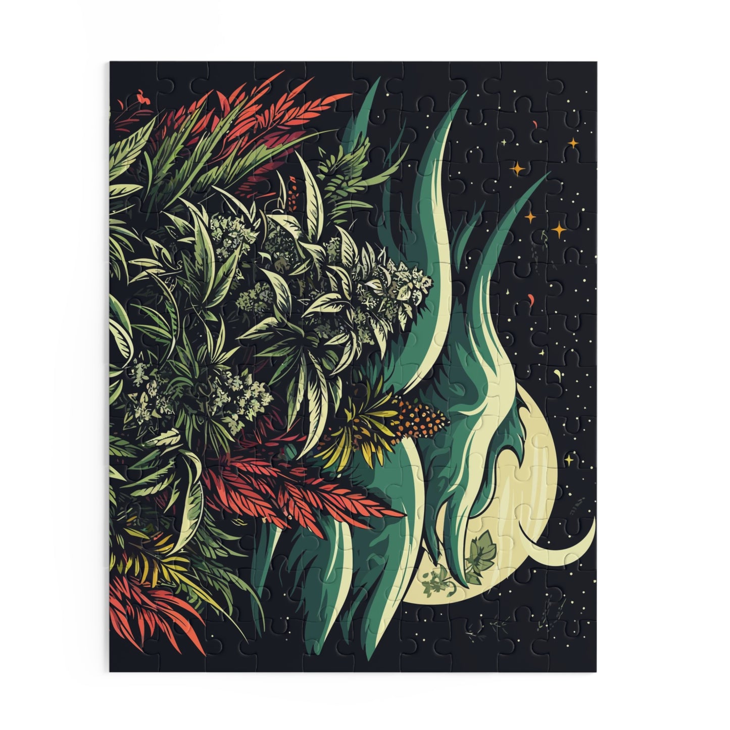 Take a Trip to the Party Side of the Moon Puzzle – Bold Night Jungle Jigsaw