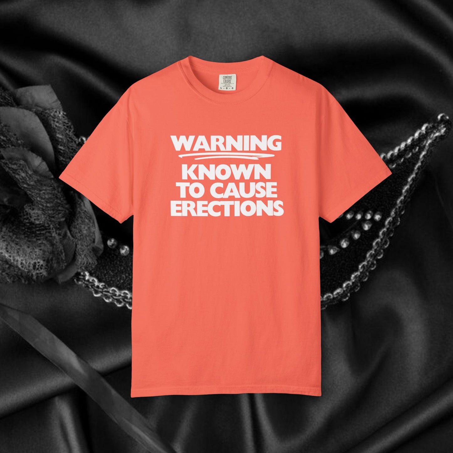 Naughty Shirt – WARNING Known to Cause Erections Adult Garment-Dyed Comfort Colors Tee