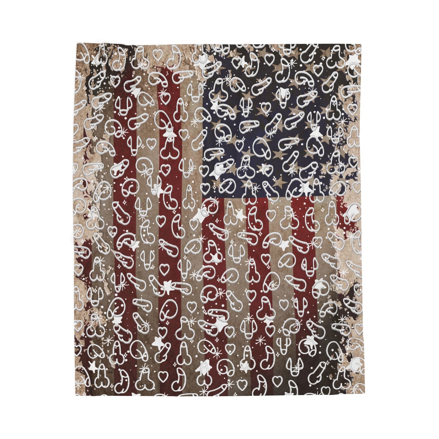 Distressed US Flag Penis Blanket Gift, Adult Gift, Naughty Penis Gift, Vintage Flag Penis Blanket Gift, Rude gifts