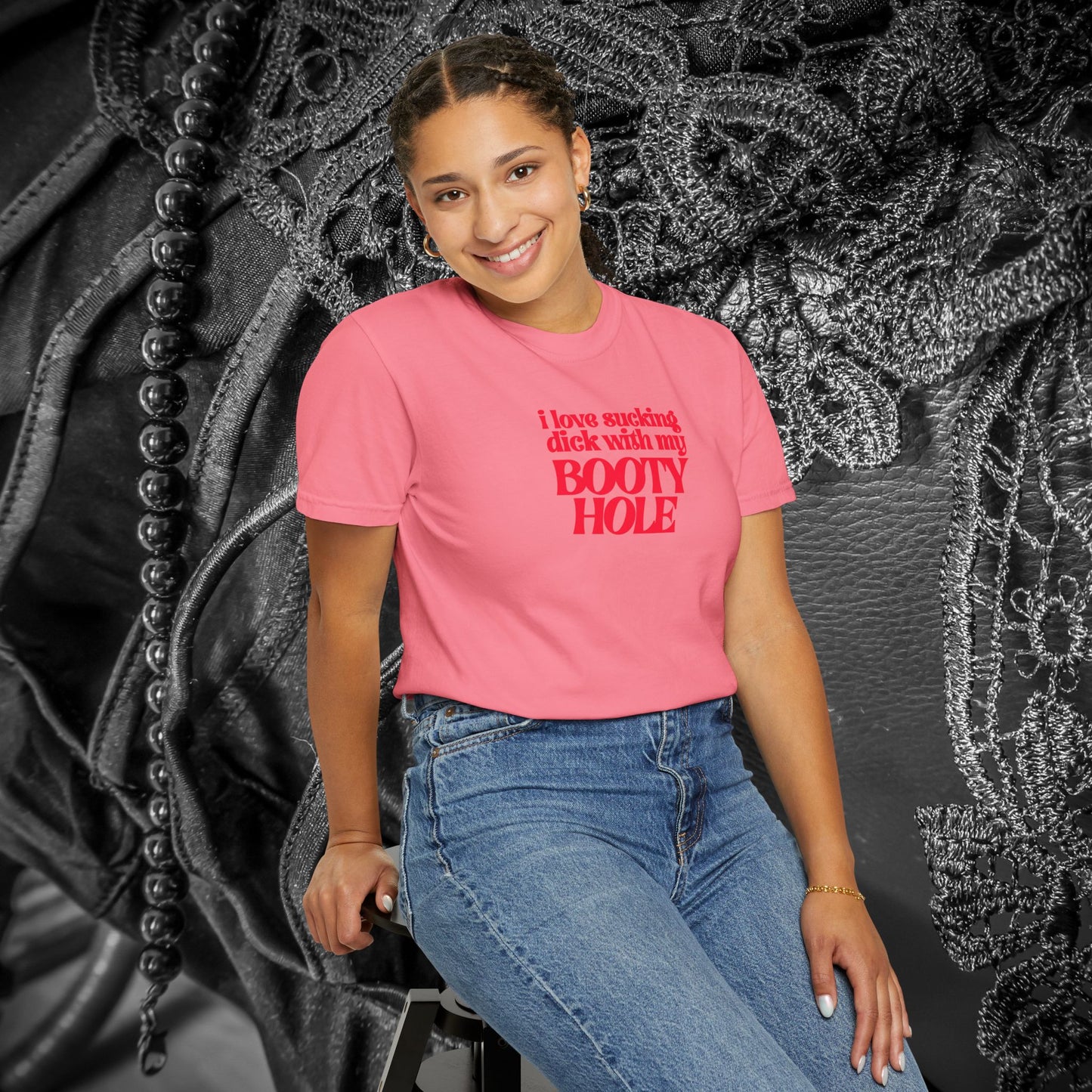 I Love Sucking D*ck With My Booty T-Shirt – Naughty Offensive Garment-Dyed Sexy Wife Tee