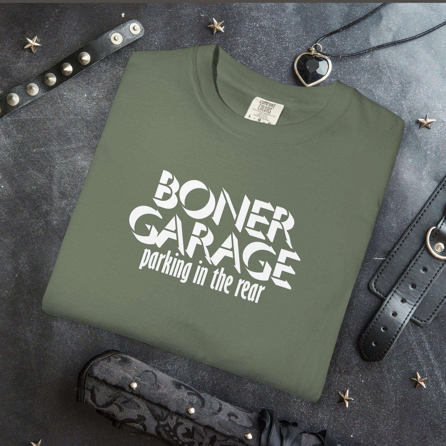 Boner Garage Parking in the Rear Naughty Women’s T-Shirt – Offensive Summer Party Tee, Funny Hot Mom Gift