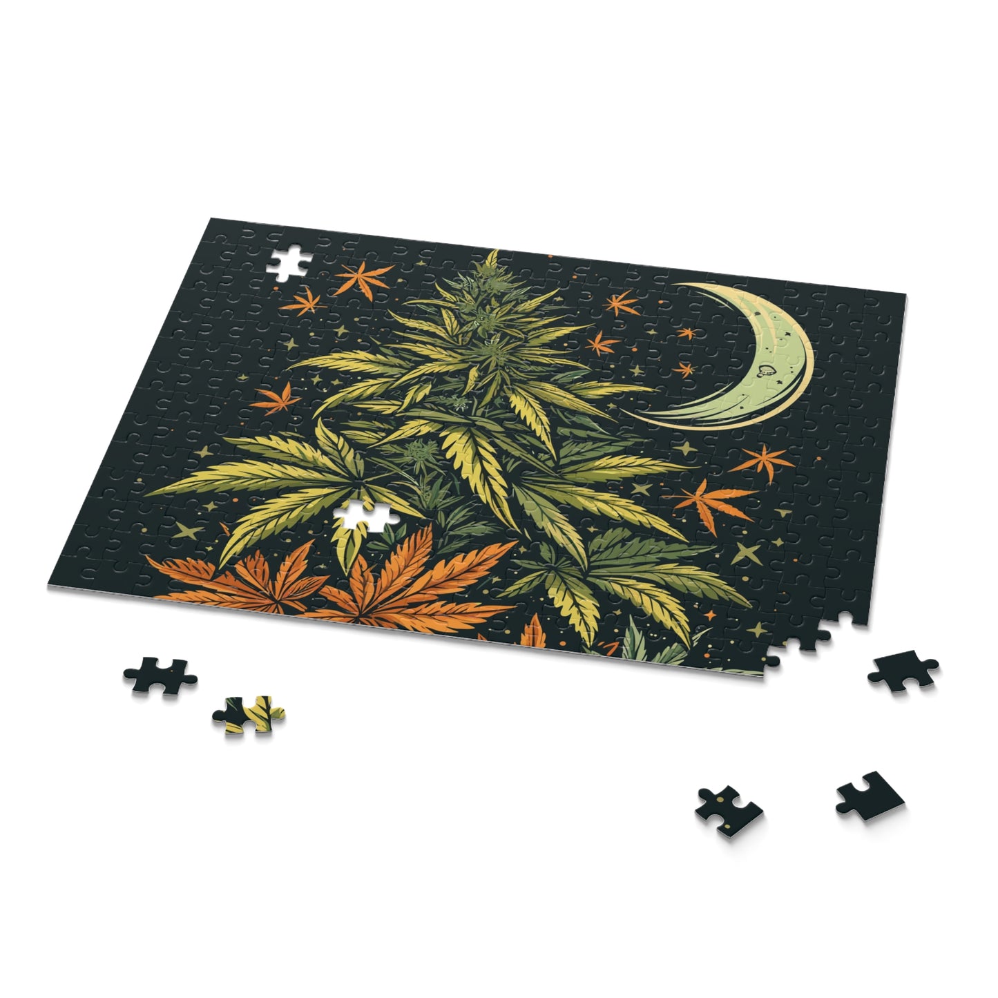 Night Trip Puzzle – Moody Moon Jigsaw with Psychedelic Forest Vibes | Gift for Dreamers & Rebels