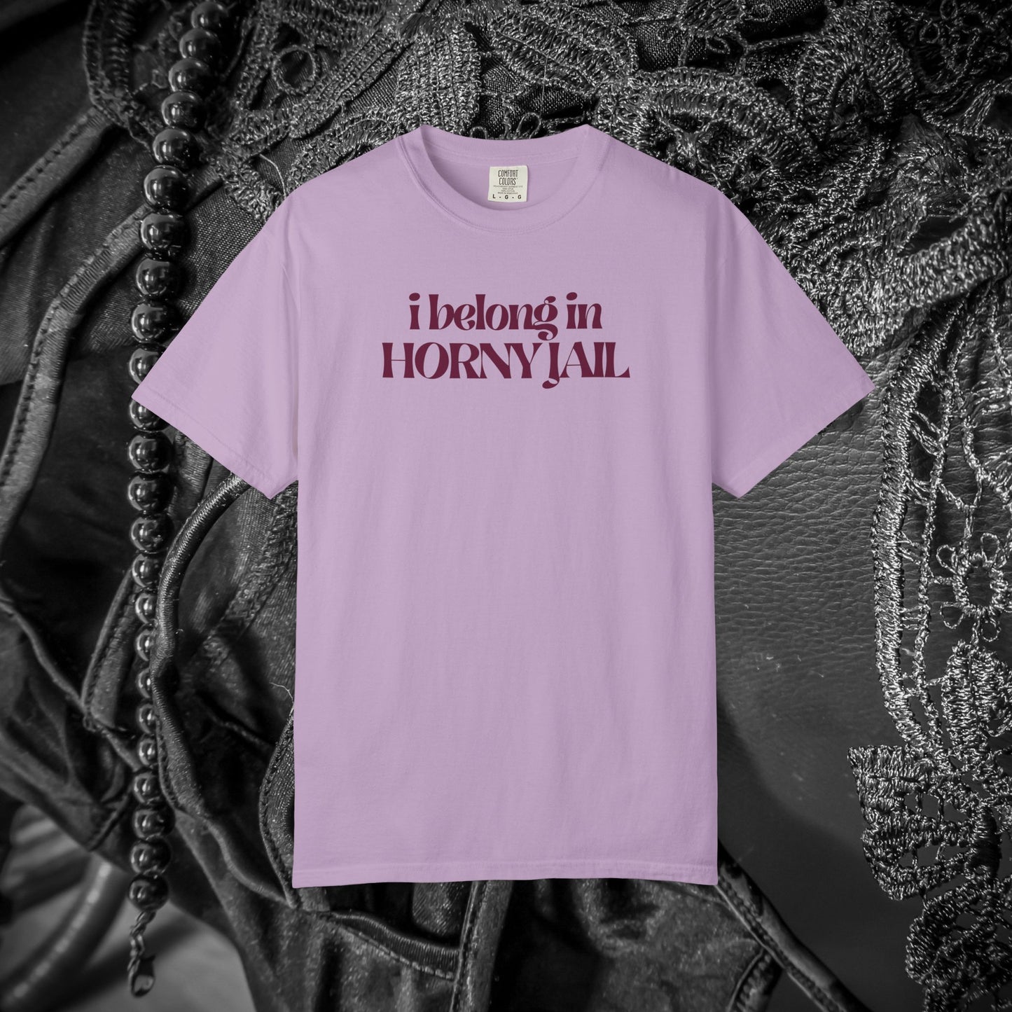 I Belong in Horny Jail, Fun Adult Gift, Inappropriate Offensive Ladies tshirt