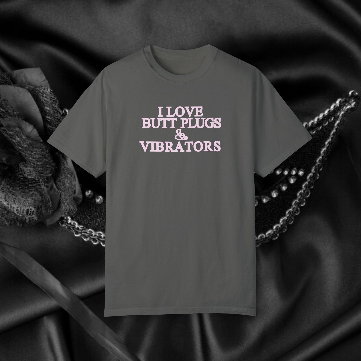 Naughty Adult Humor Unisex T-shirt - I Love Butt Plugs Offensive NSFW Tee